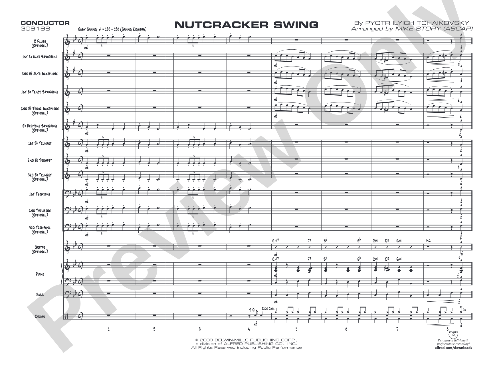 Nutcracker Swing: Jazz Ensemble Conductor Score & Parts