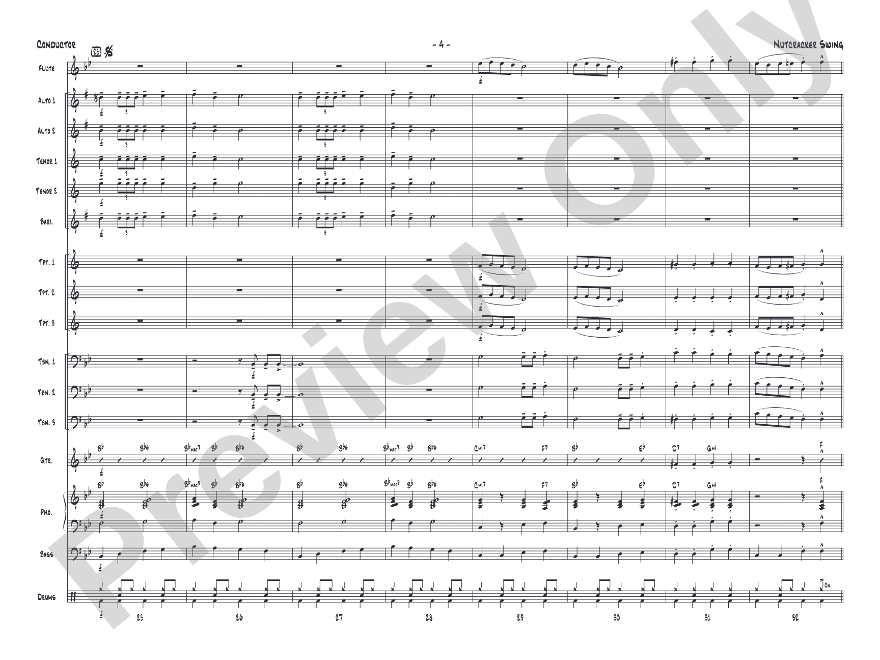 Nutcracker Swing: Jazz Ensemble Conductor Score & Parts