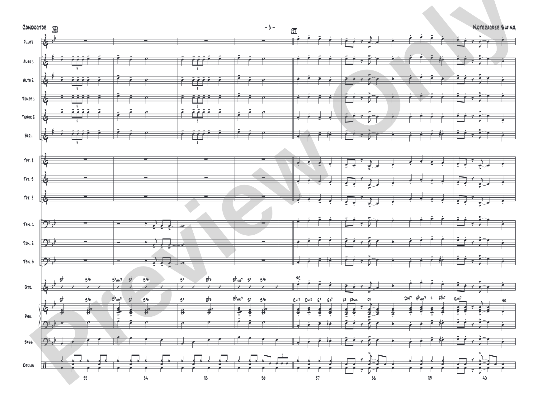Nutcracker Swing: Jazz Ensemble Conductor Score & Parts