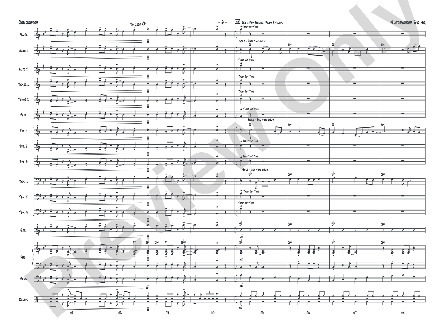 Nutcracker Swing: Jazz Ensemble Conductor Score & Parts
