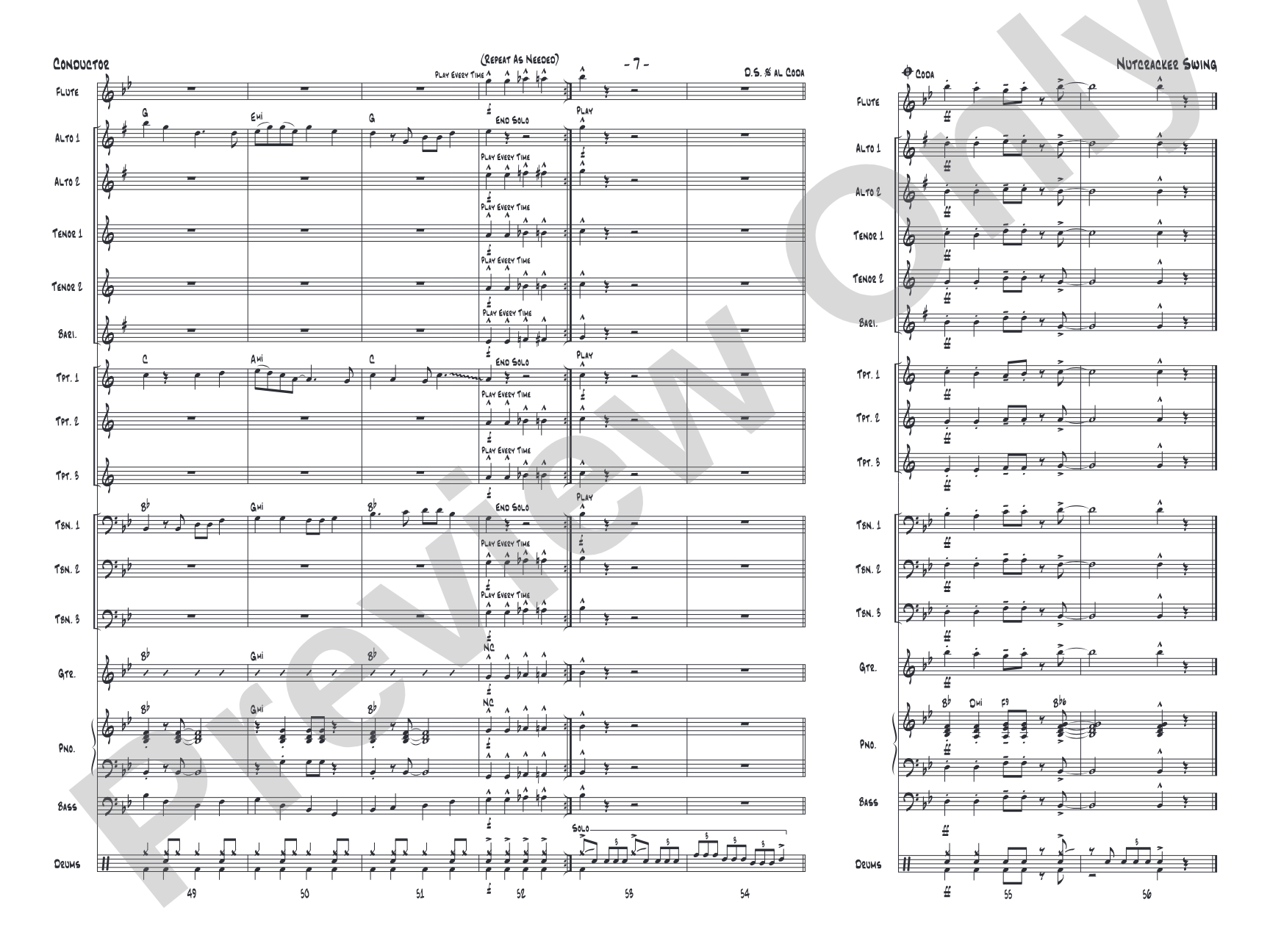 Nutcracker Swing: Jazz Ensemble Conductor Score & Parts