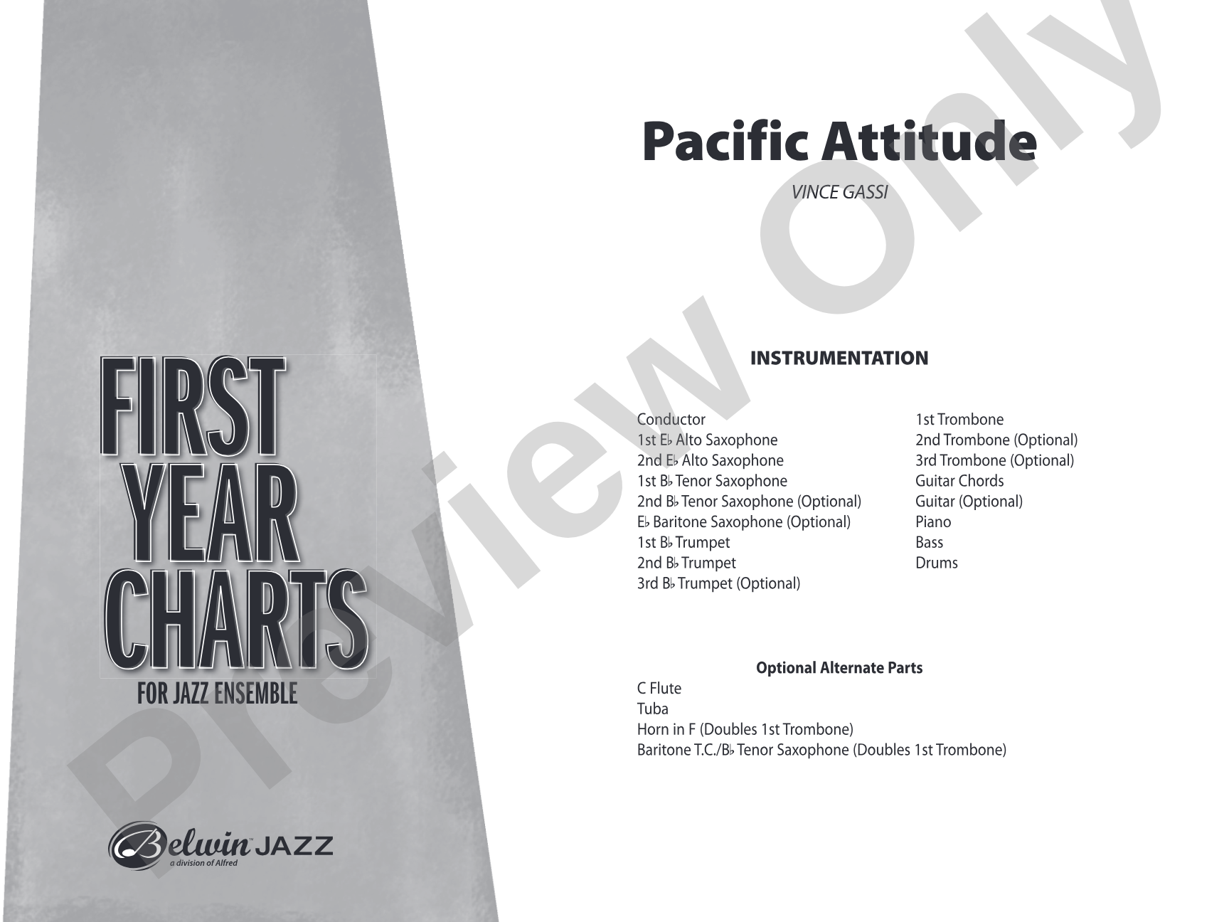 Pacific Attitude: Jazz Ensemble Conductor Score & Parts