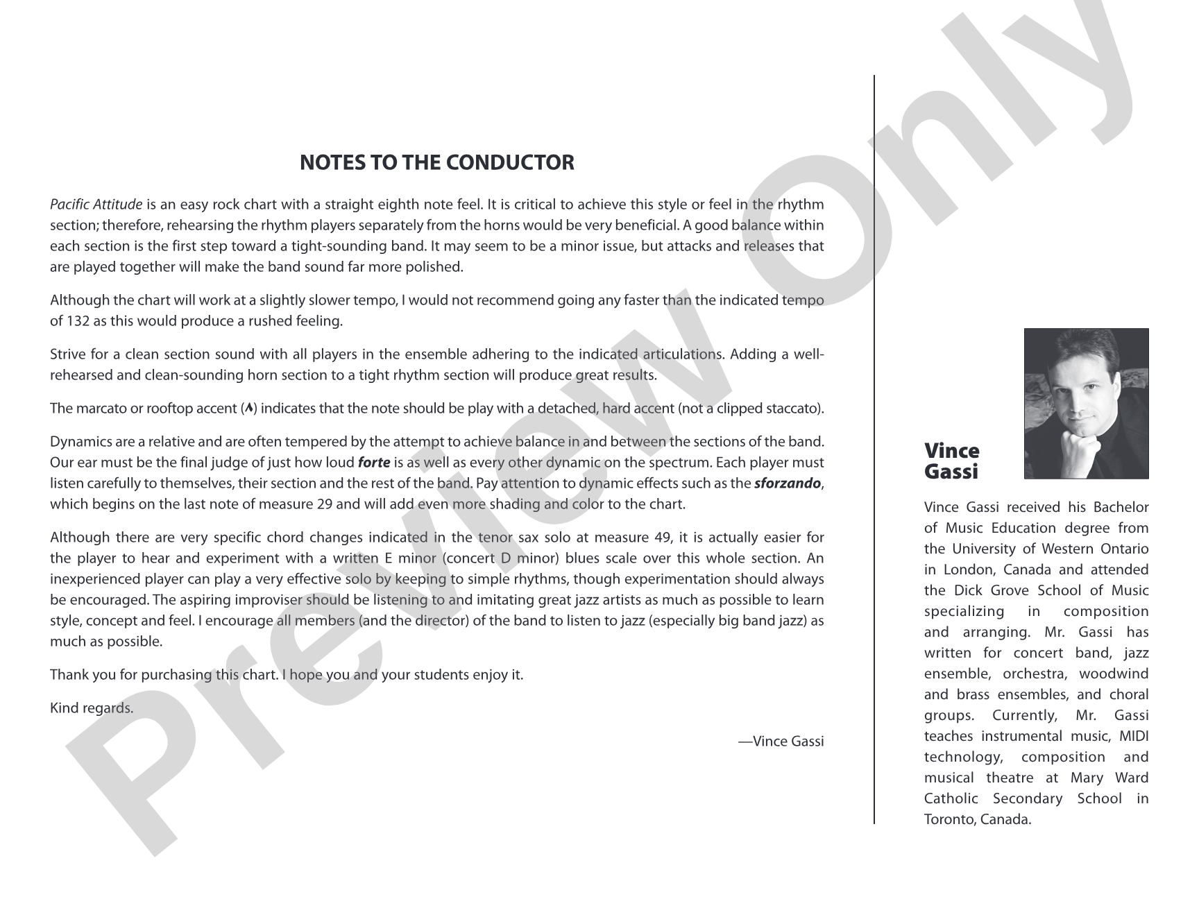 Pacific Attitude: Jazz Ensemble Conductor Score & Parts
