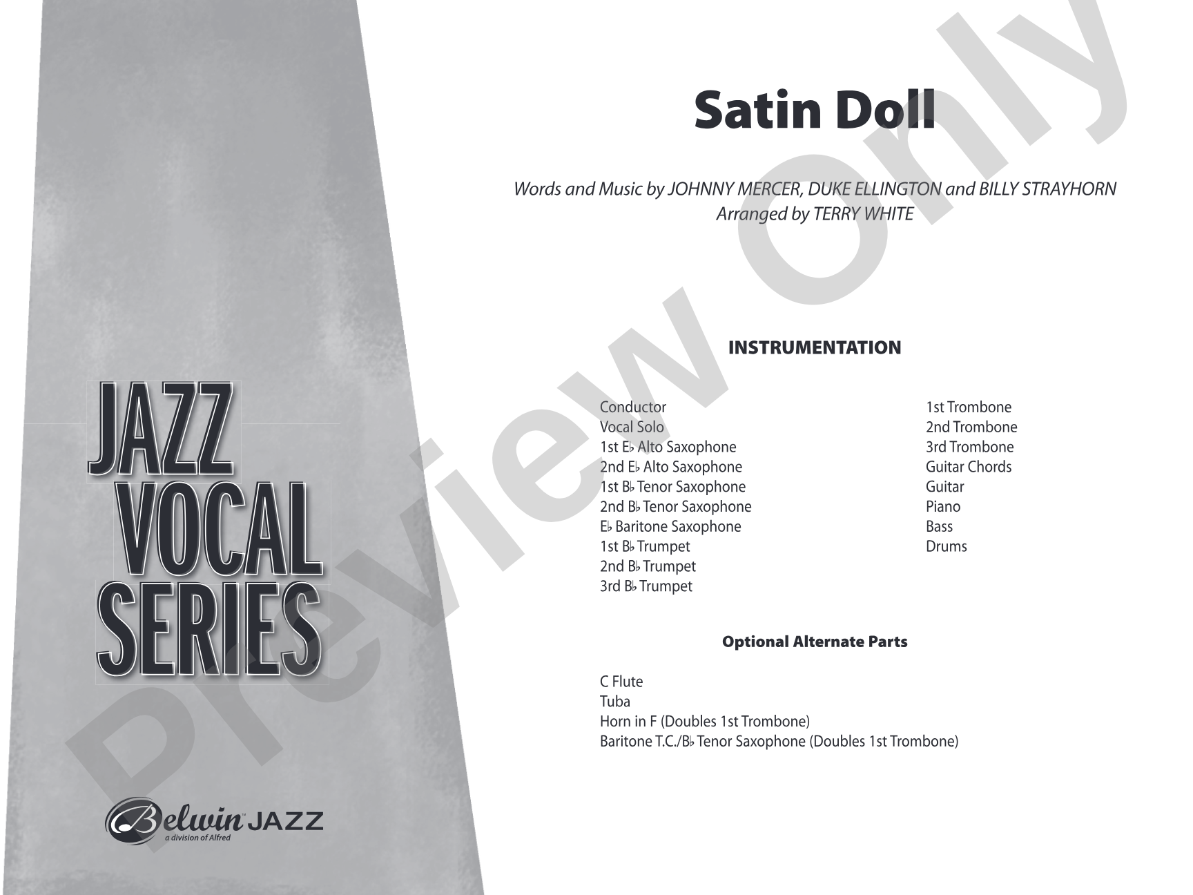 Satin Doll: Jazz Ensemble Conductor Score & Parts