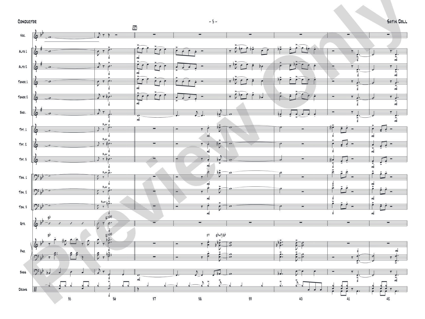 Satin Doll: Jazz Ensemble Conductor Score & Parts