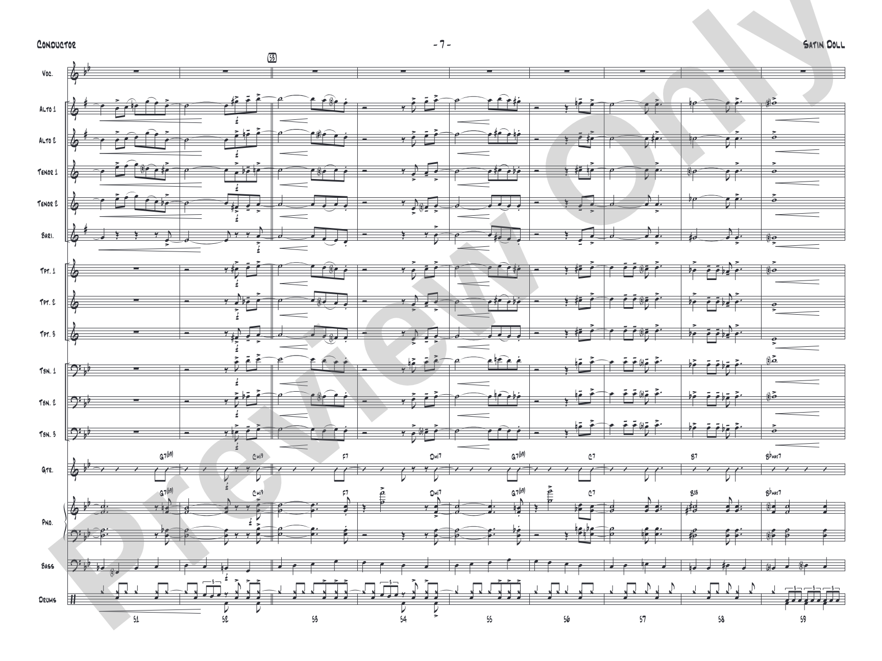 Satin Doll: Jazz Ensemble Conductor Score & Parts