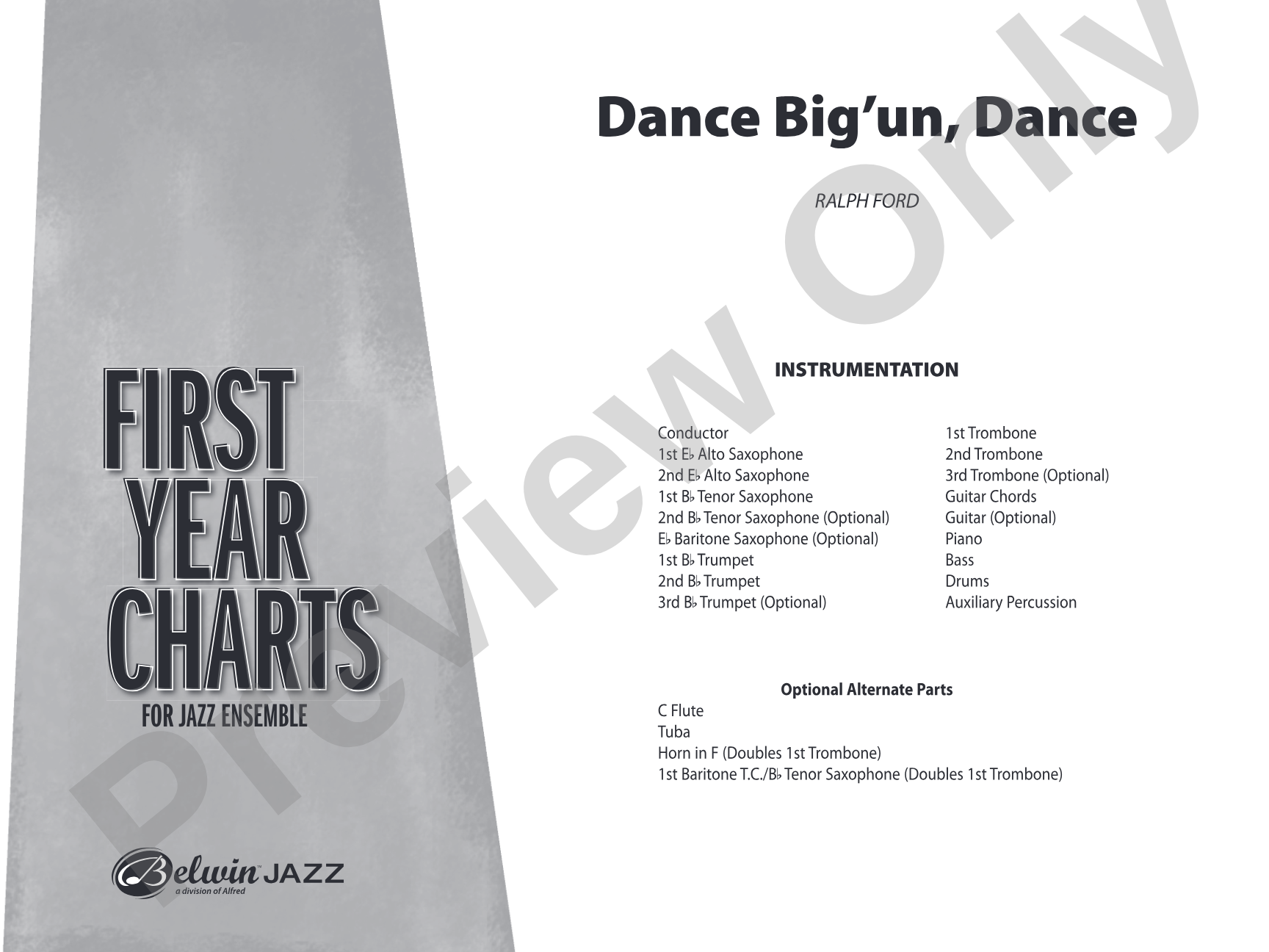 Dance Big'un Dance: Jazz Ensemble Conductor Score & Parts