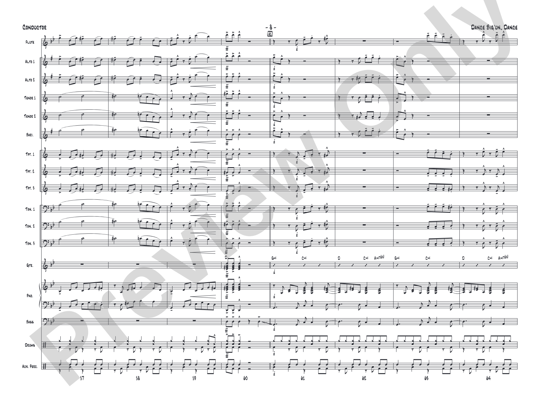 Dance Big'un Dance: Jazz Ensemble Conductor Score & Parts