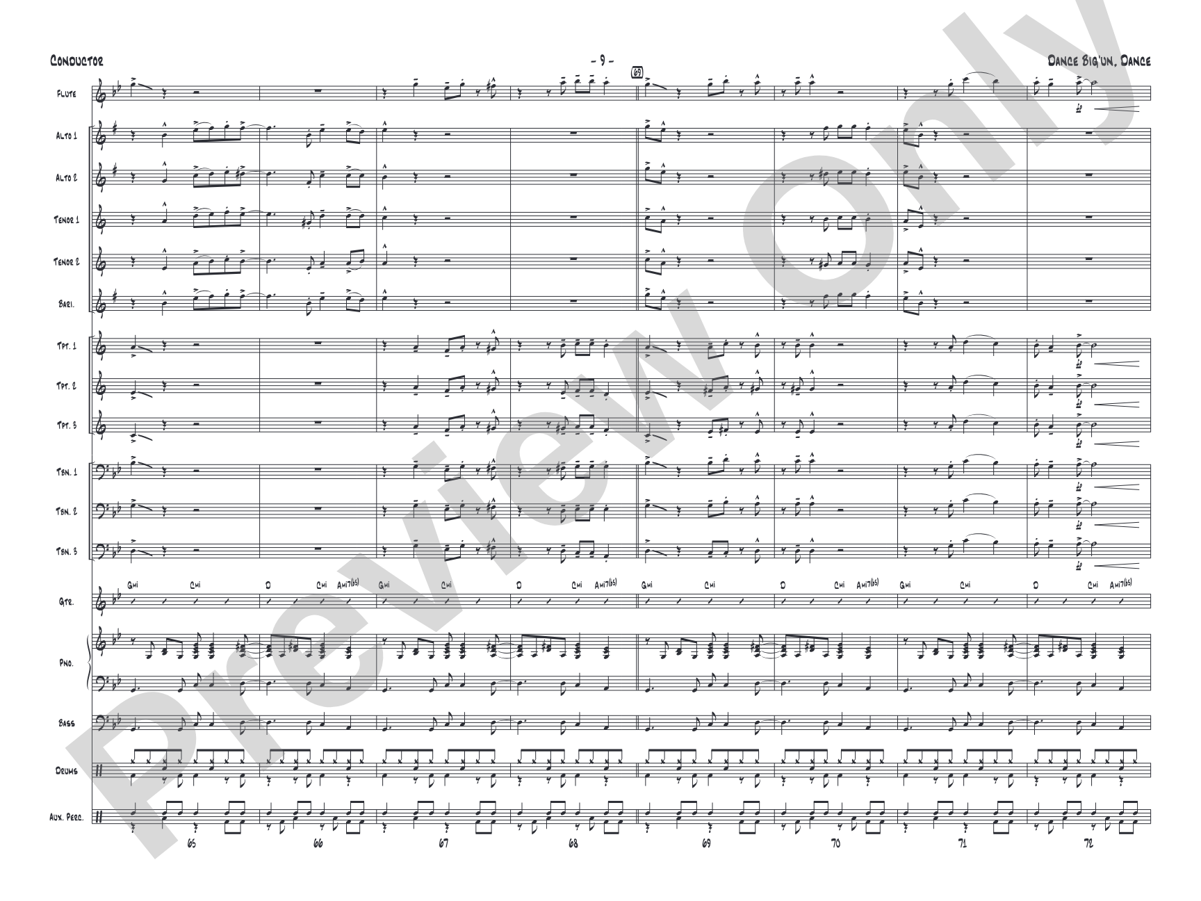 Dance Big'un Dance: Jazz Ensemble Conductor Score & Parts