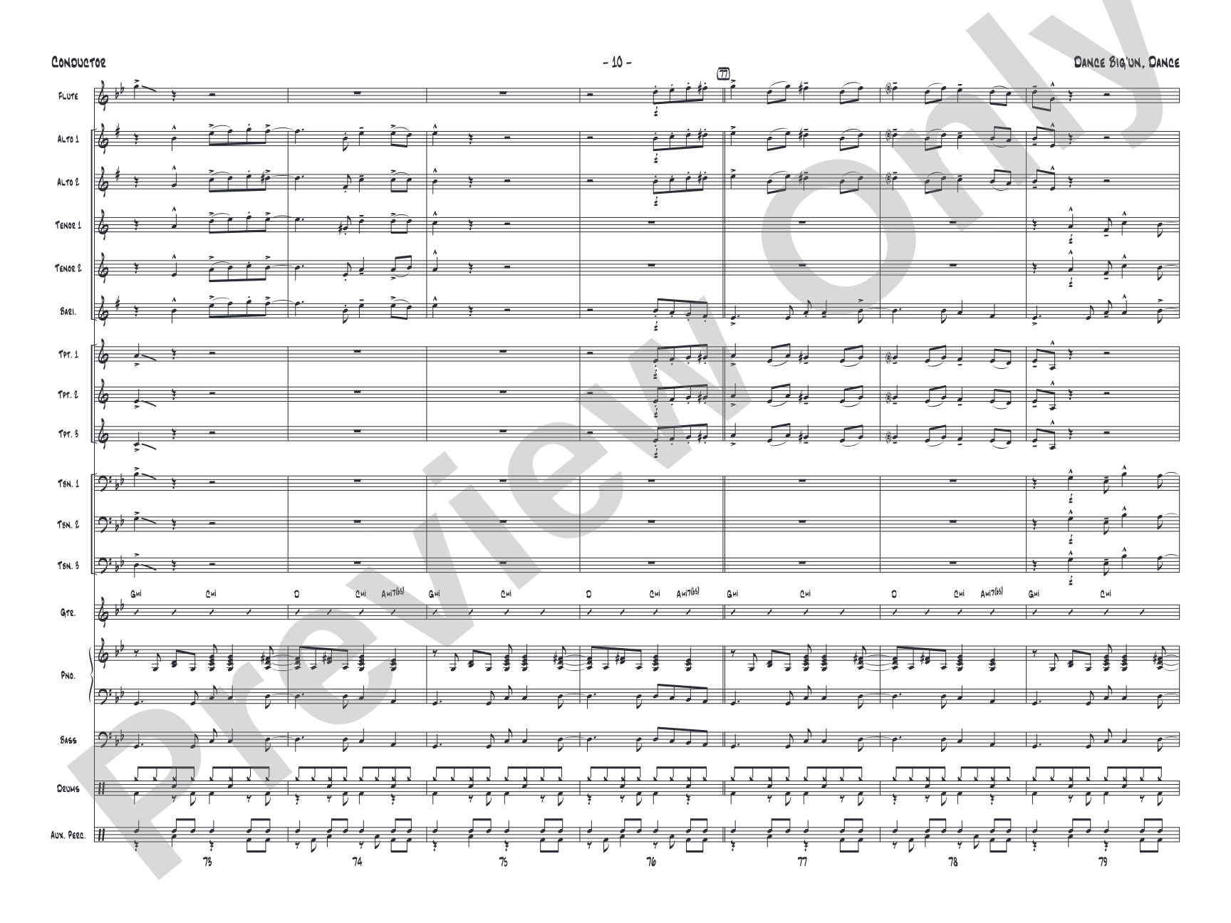 Dance Big'un Dance: Jazz Ensemble Conductor Score & Parts