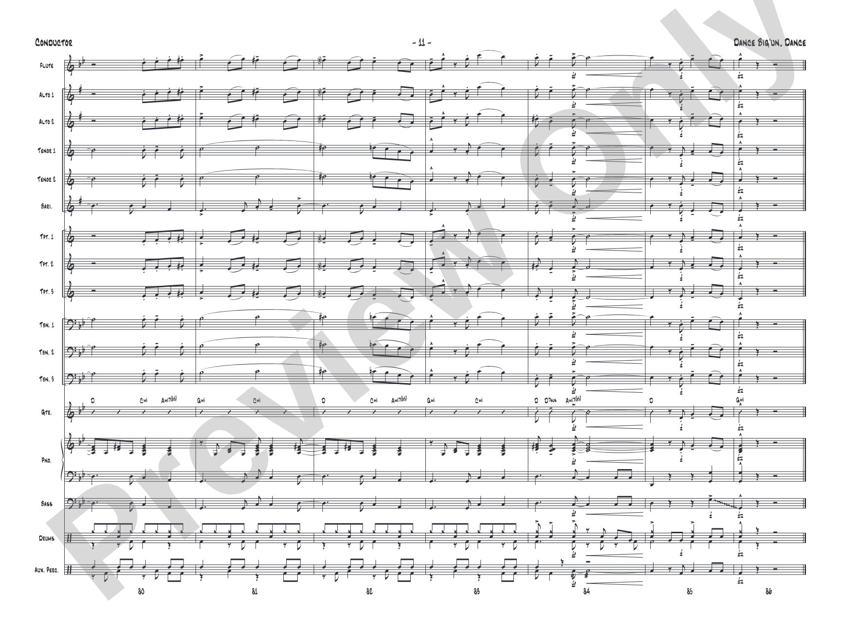 Dance Big'un Dance: Jazz Ensemble Conductor Score & Parts