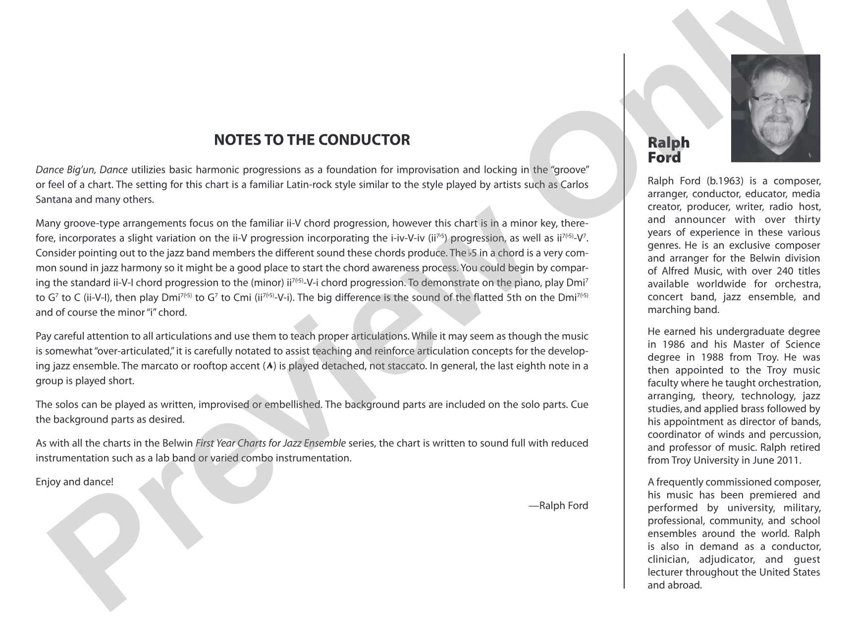Dance Big'un Dance: Jazz Ensemble Conductor Score & Parts