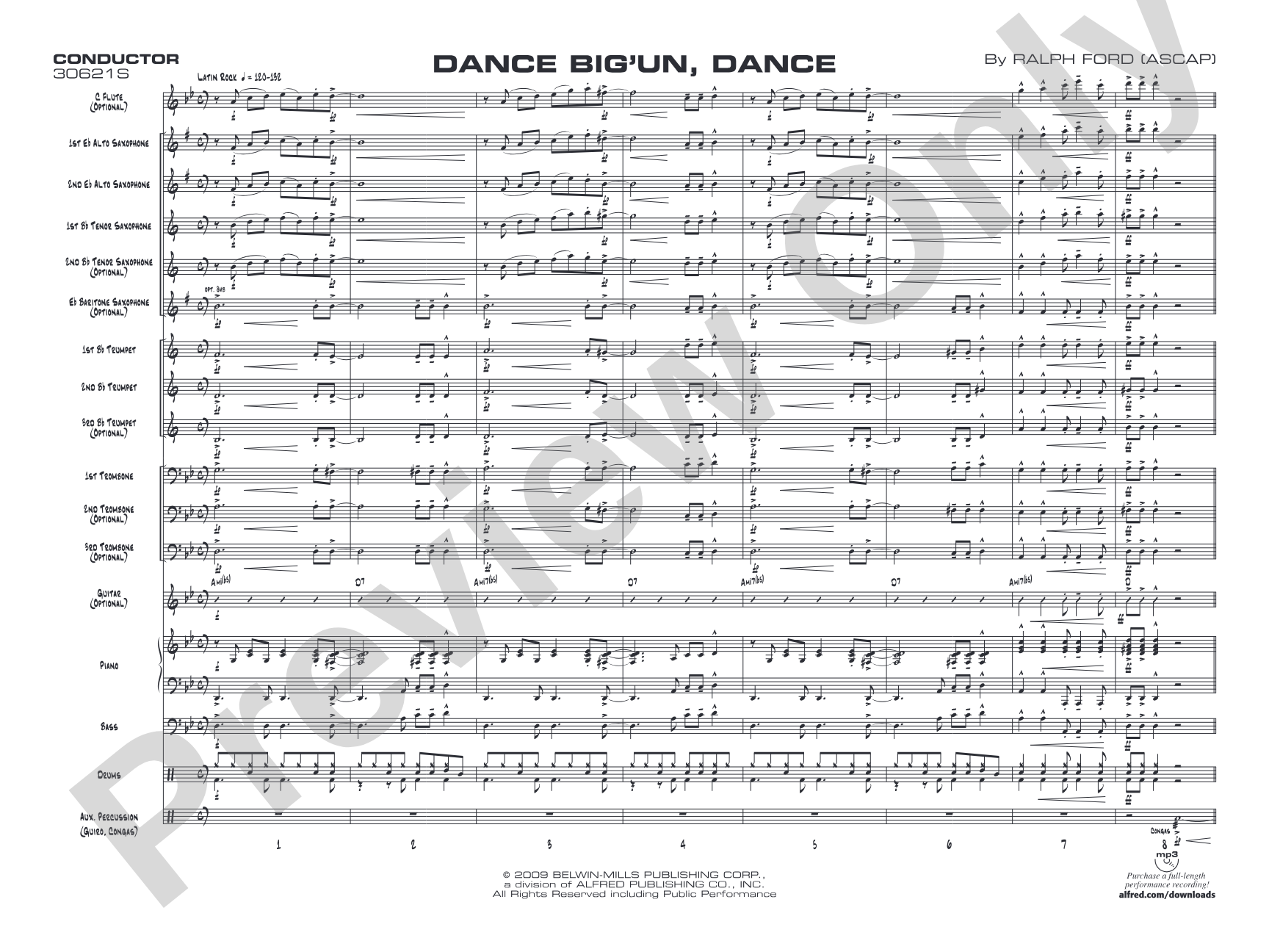 Dance Big'un Dance: Jazz Ensemble Conductor Score & Parts