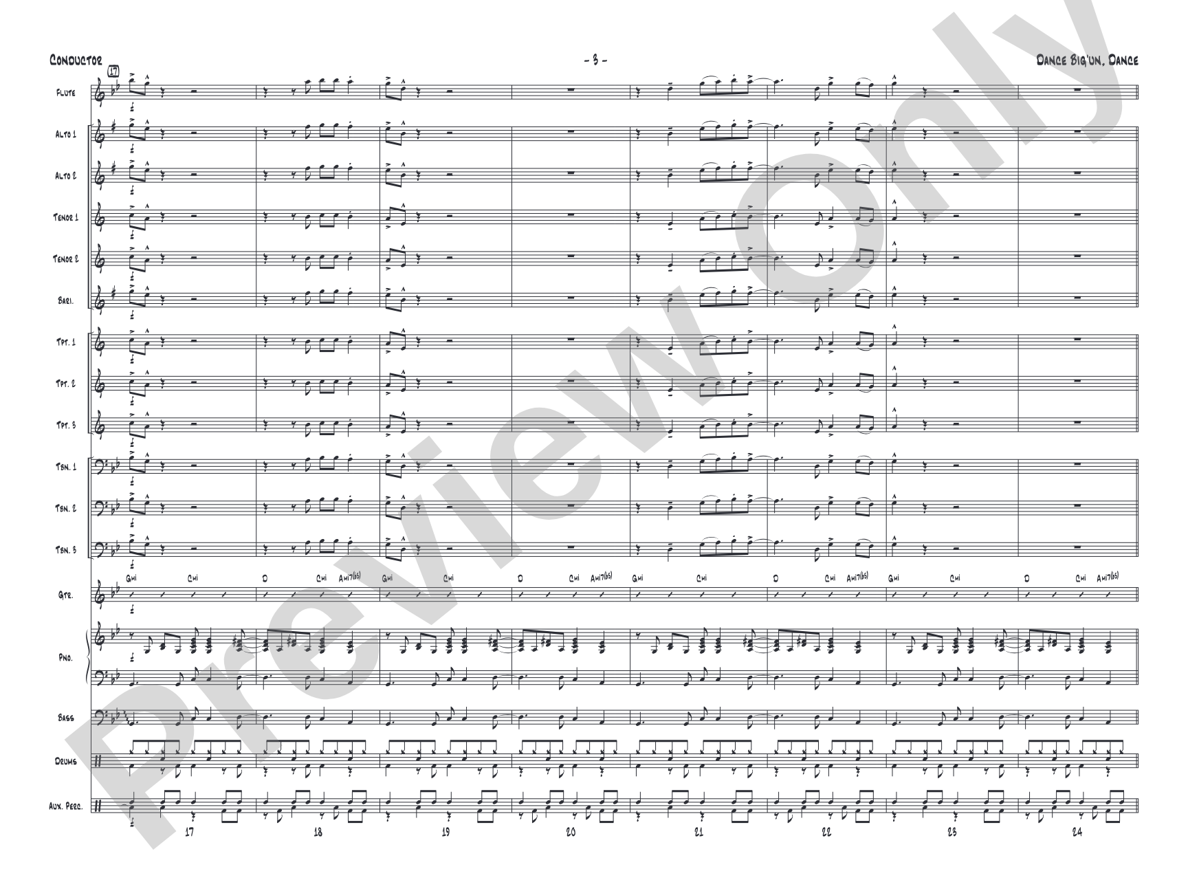 Dance Big'un Dance: Jazz Ensemble Conductor Score & Parts