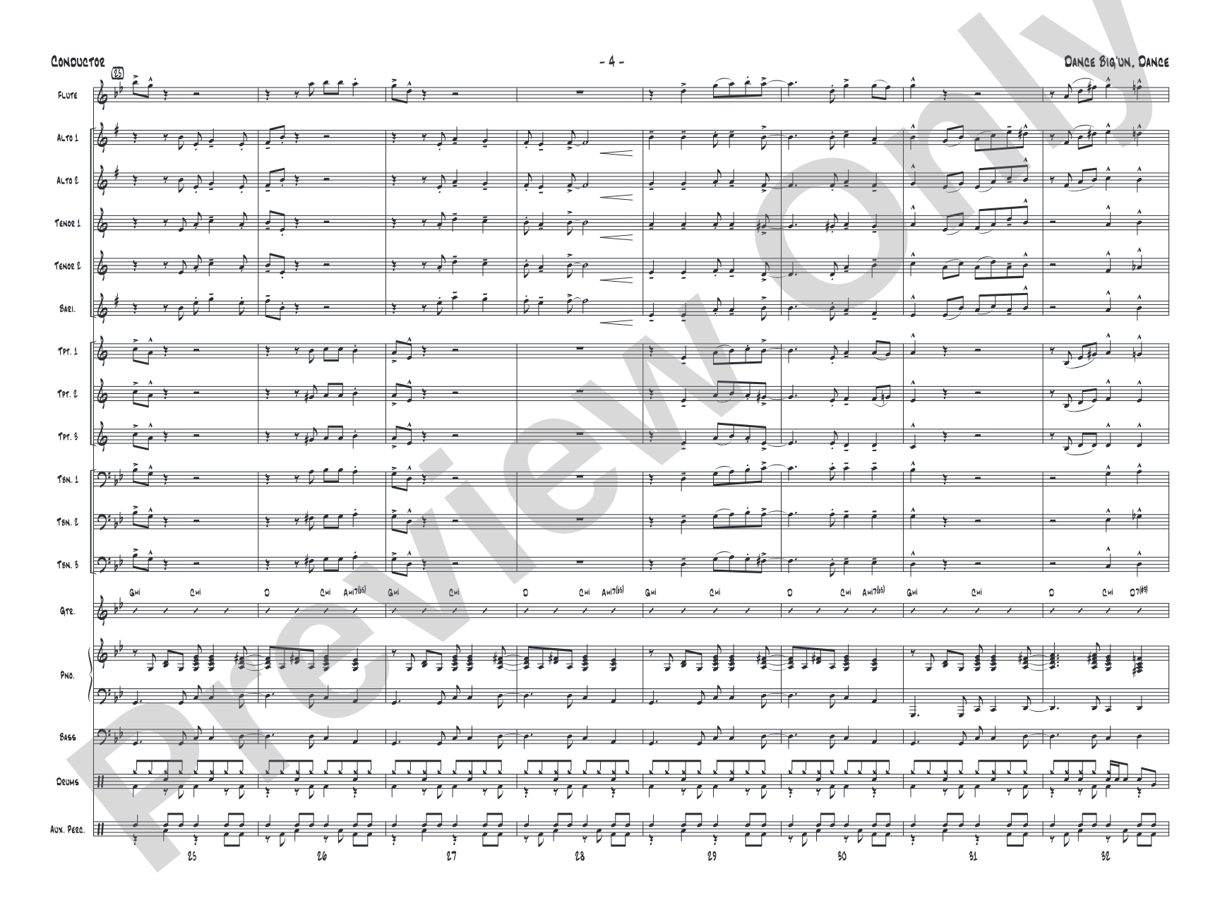 Dance Big'un Dance: Jazz Ensemble Conductor Score & Parts