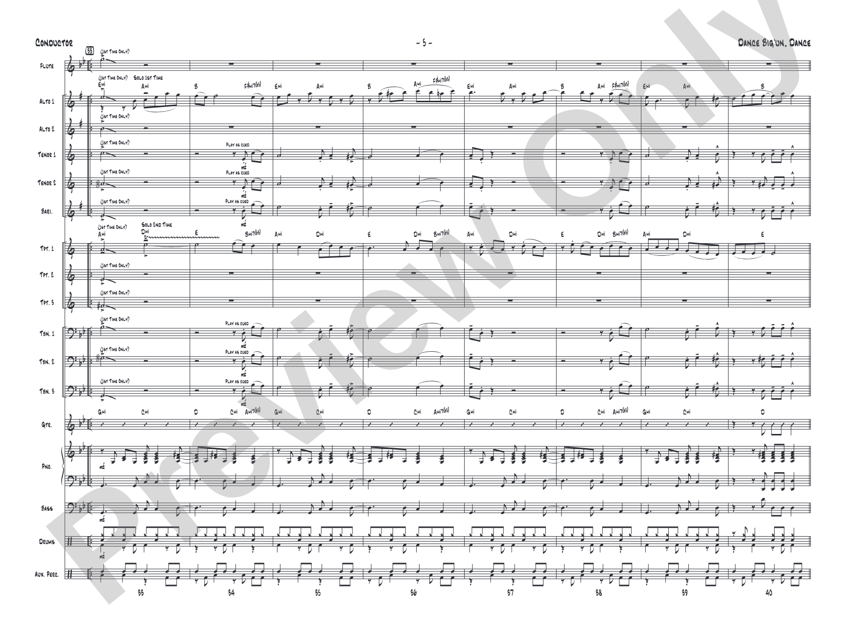 Dance Big'un Dance: Jazz Ensemble Conductor Score & Parts