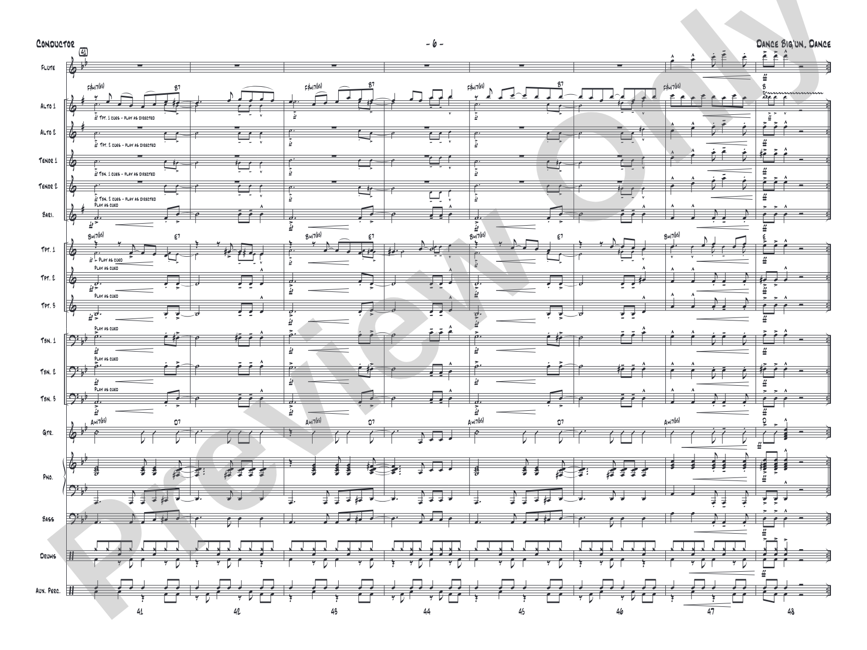 Dance Big'un Dance: Jazz Ensemble Conductor Score & Parts