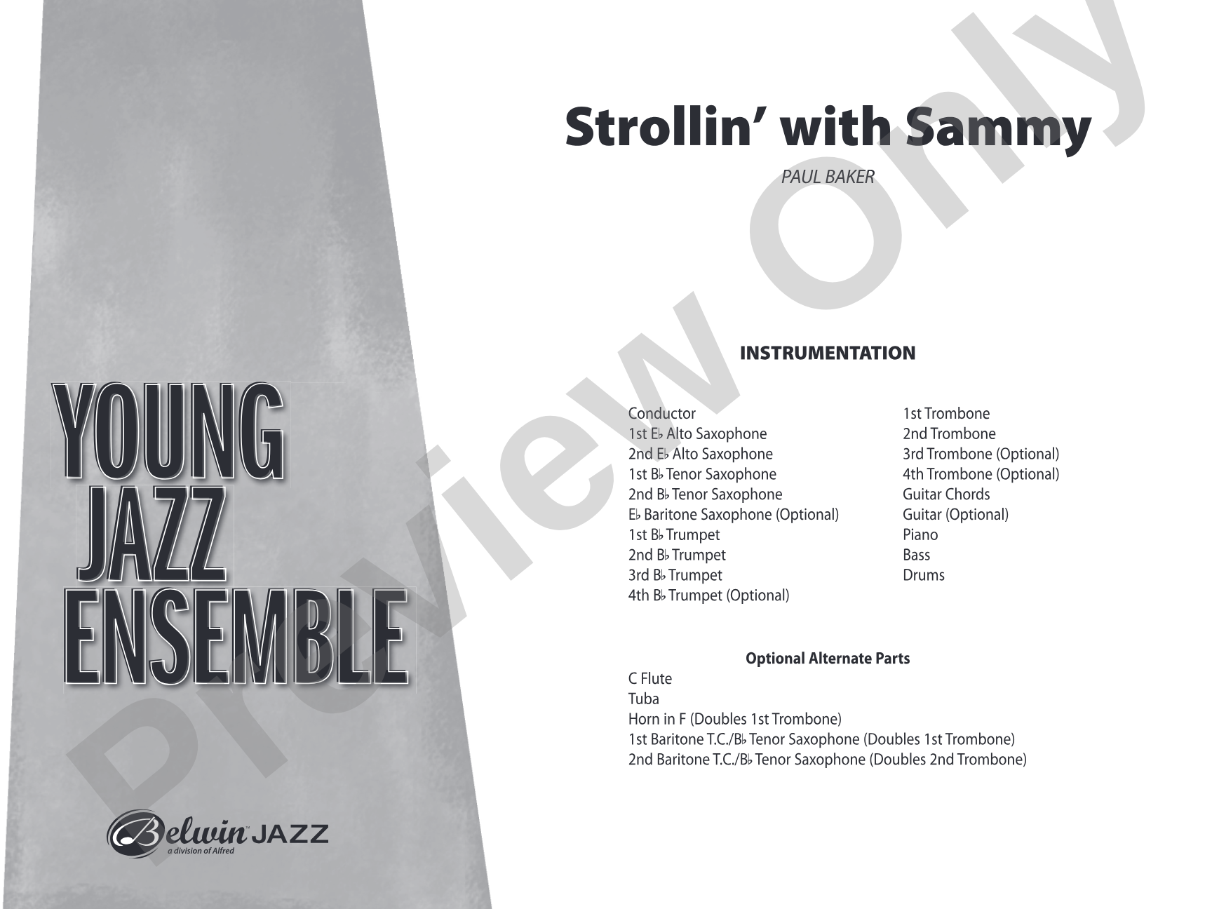 Strollin' with Sammy: Jazz Ensemble Conductor Score & Parts