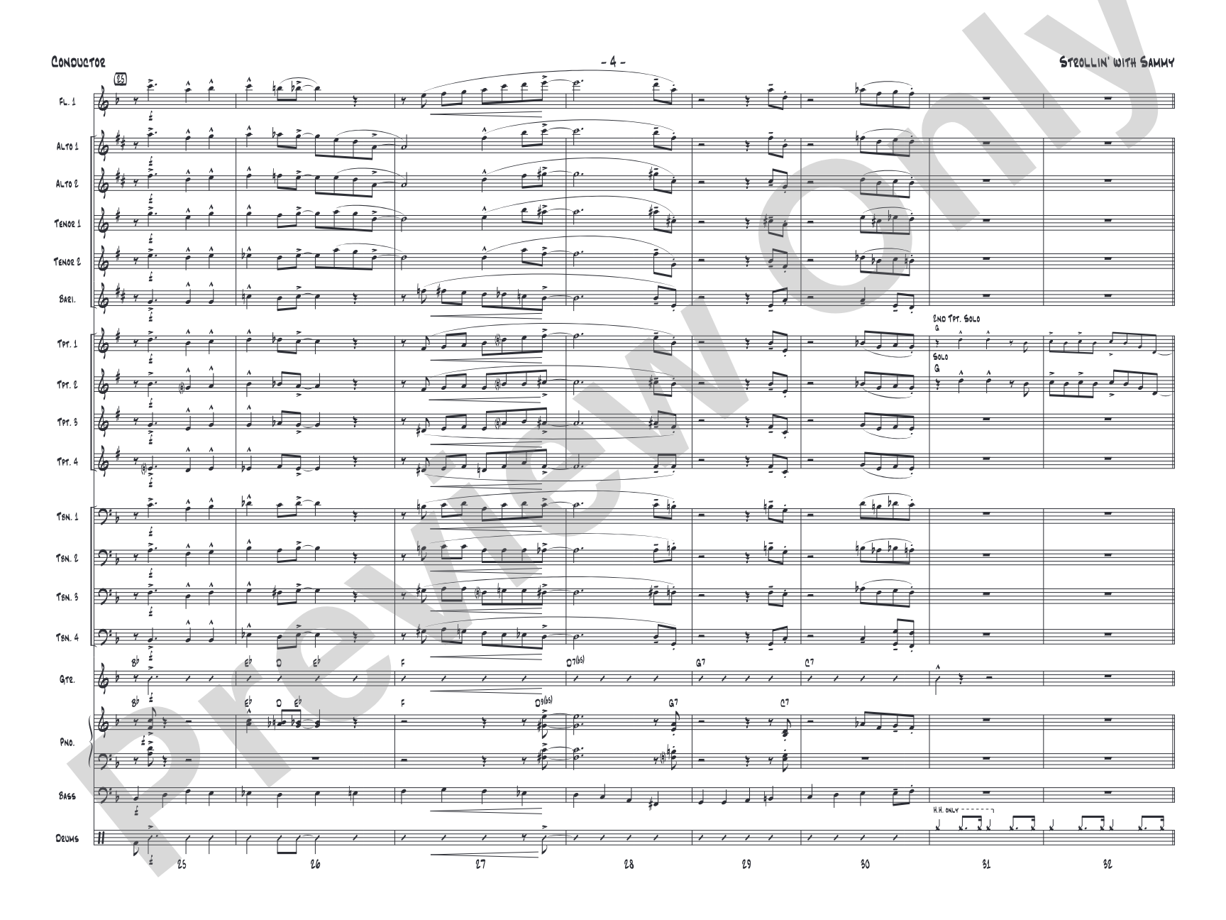 Strollin' with Sammy: Jazz Ensemble Conductor Score & Parts