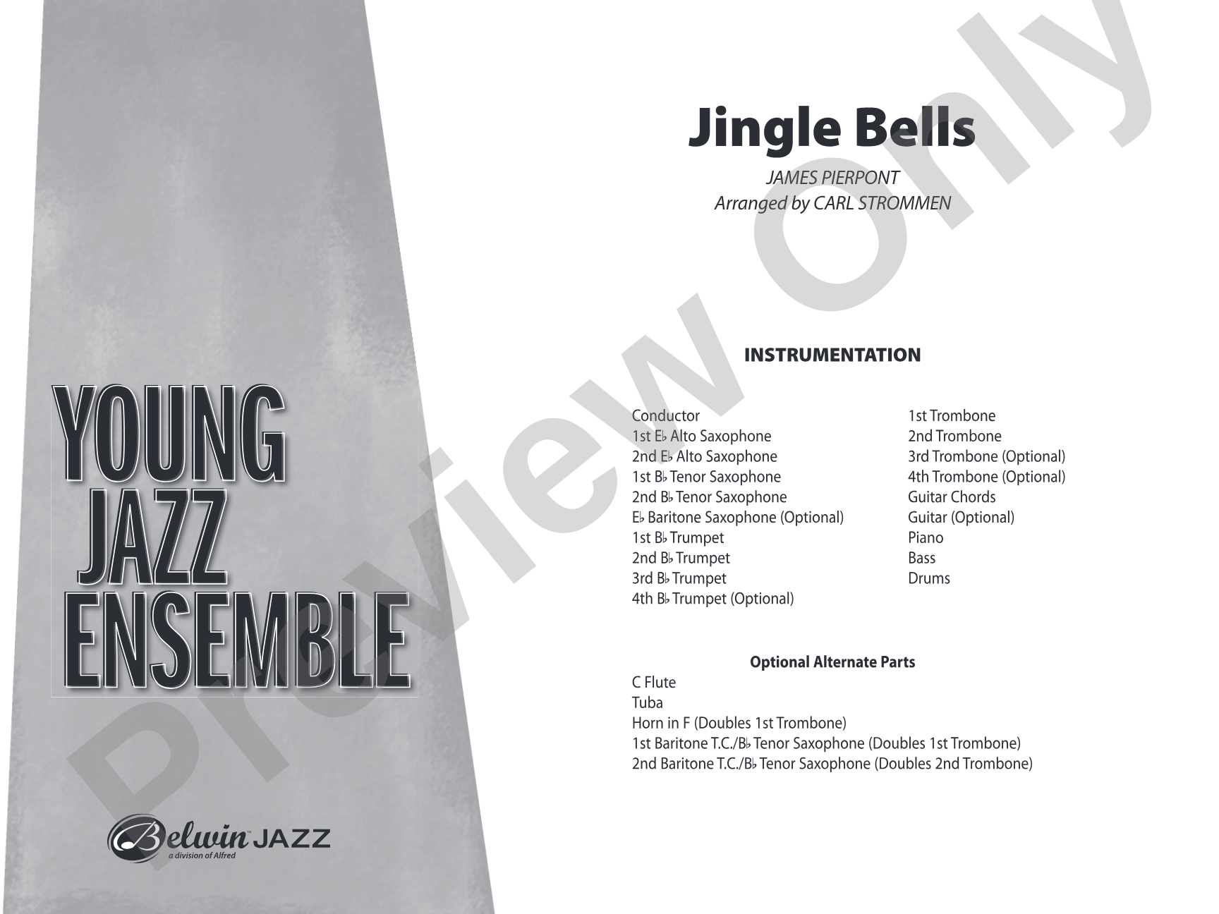 Jingle Bells: Jazz Ensemble Conductor Score & Parts