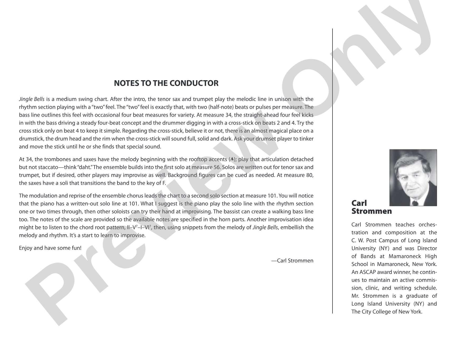 Jingle Bells: Jazz Ensemble Conductor Score & Parts