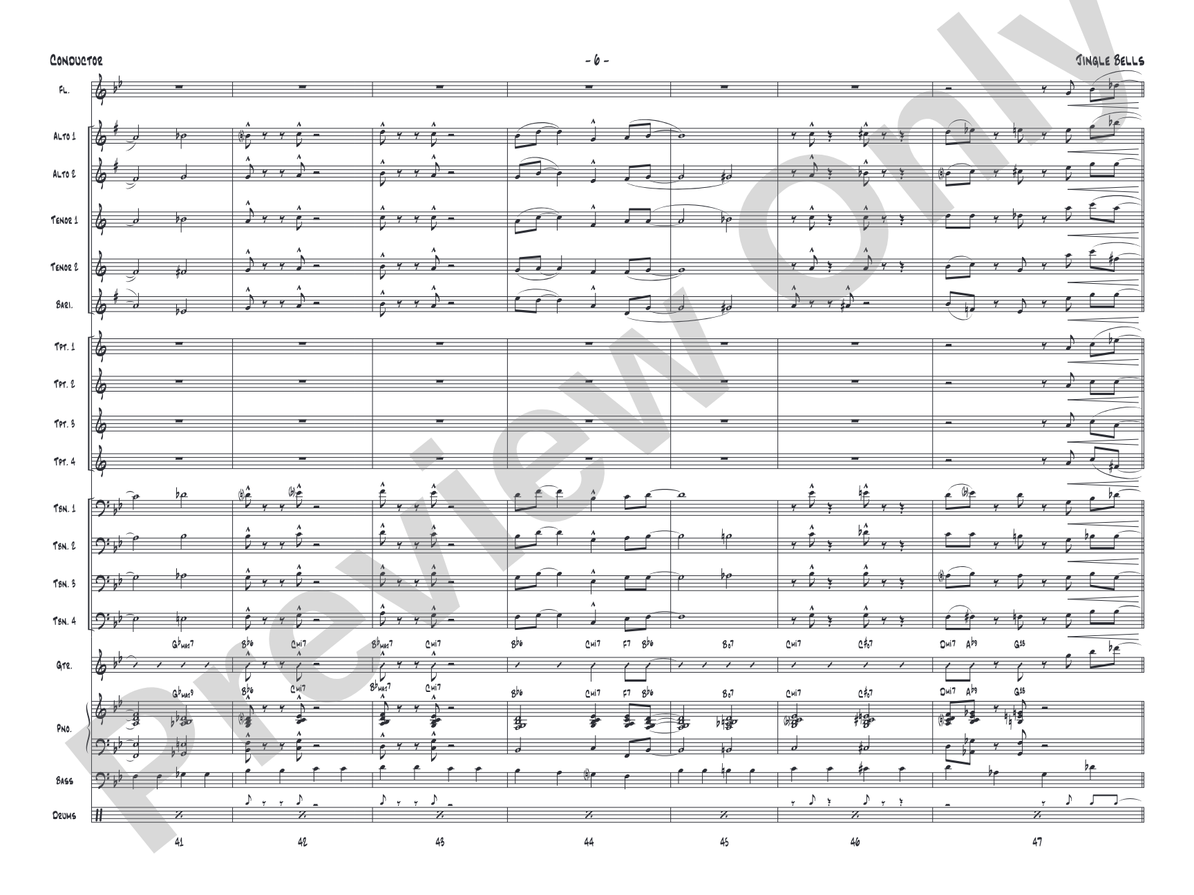 Jingle Bells: Jazz Ensemble Conductor Score & Parts