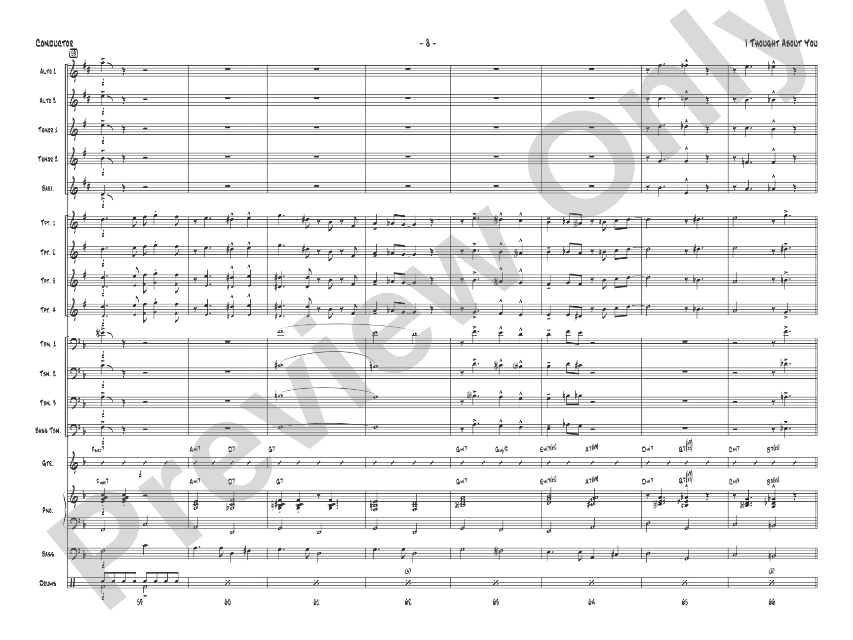 I Thought About You: Jazz Ensemble Conductor Score & Parts