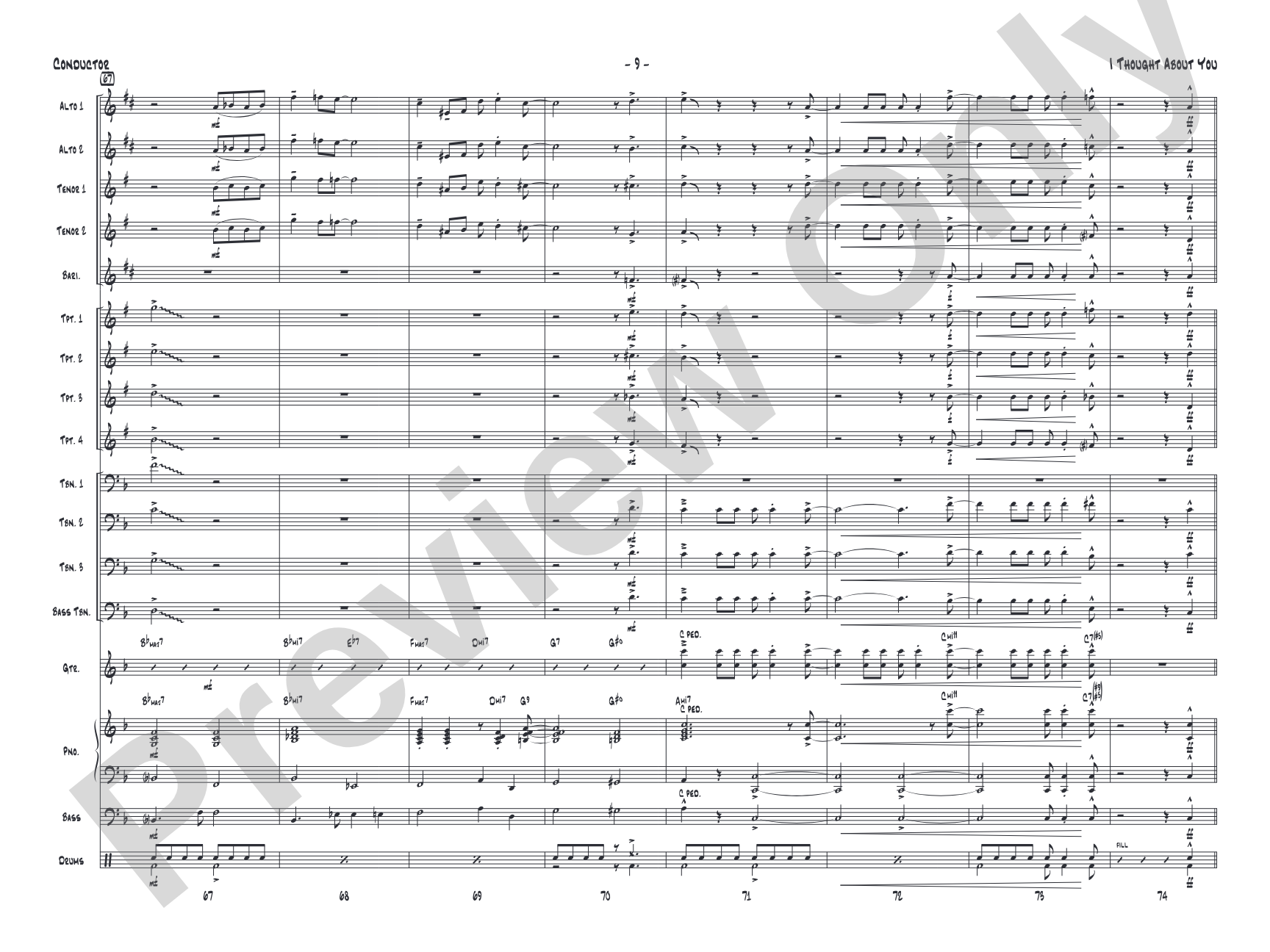 I Thought About You: Jazz Ensemble Conductor Score & Parts