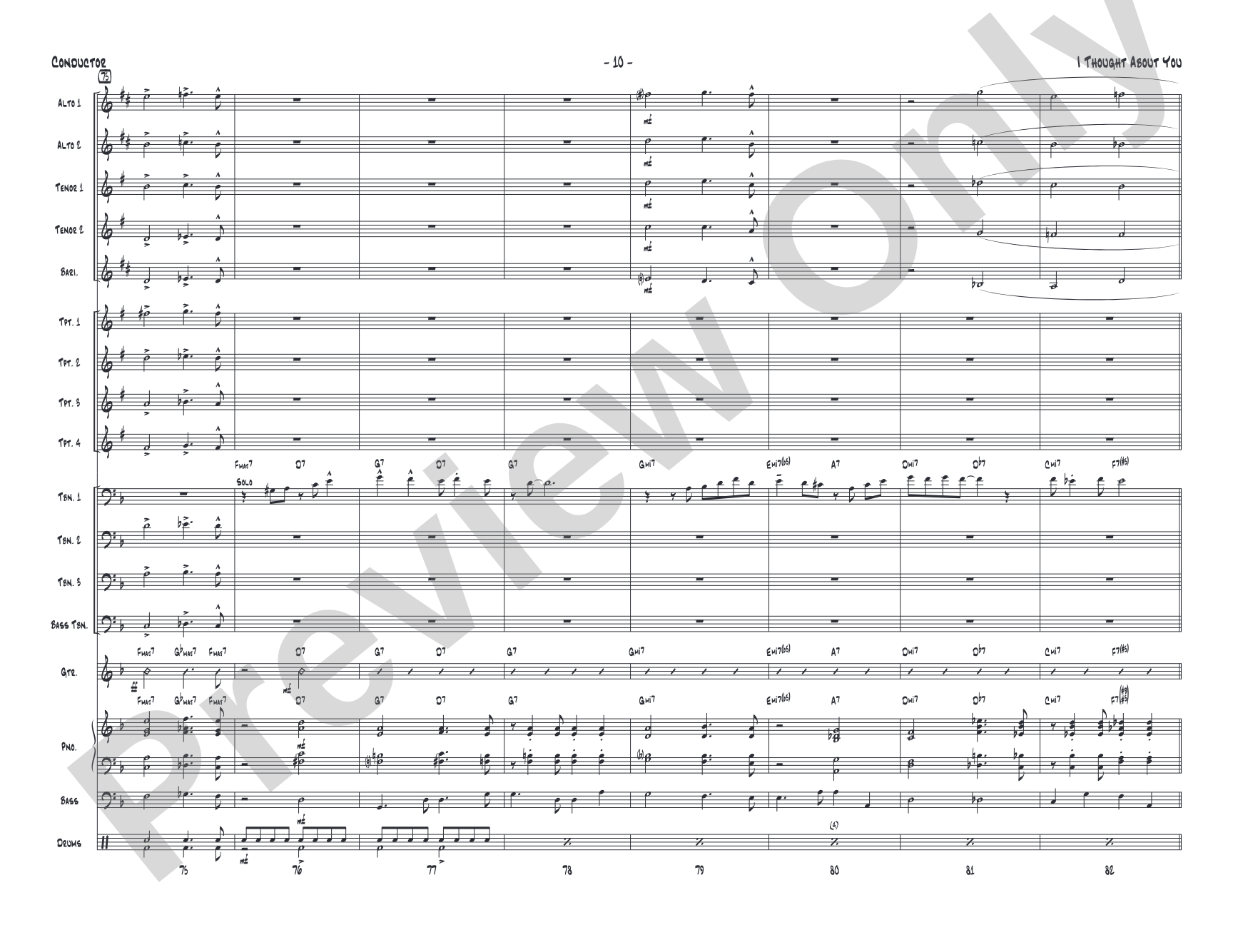 I Thought About You: Jazz Ensemble Conductor Score & Parts