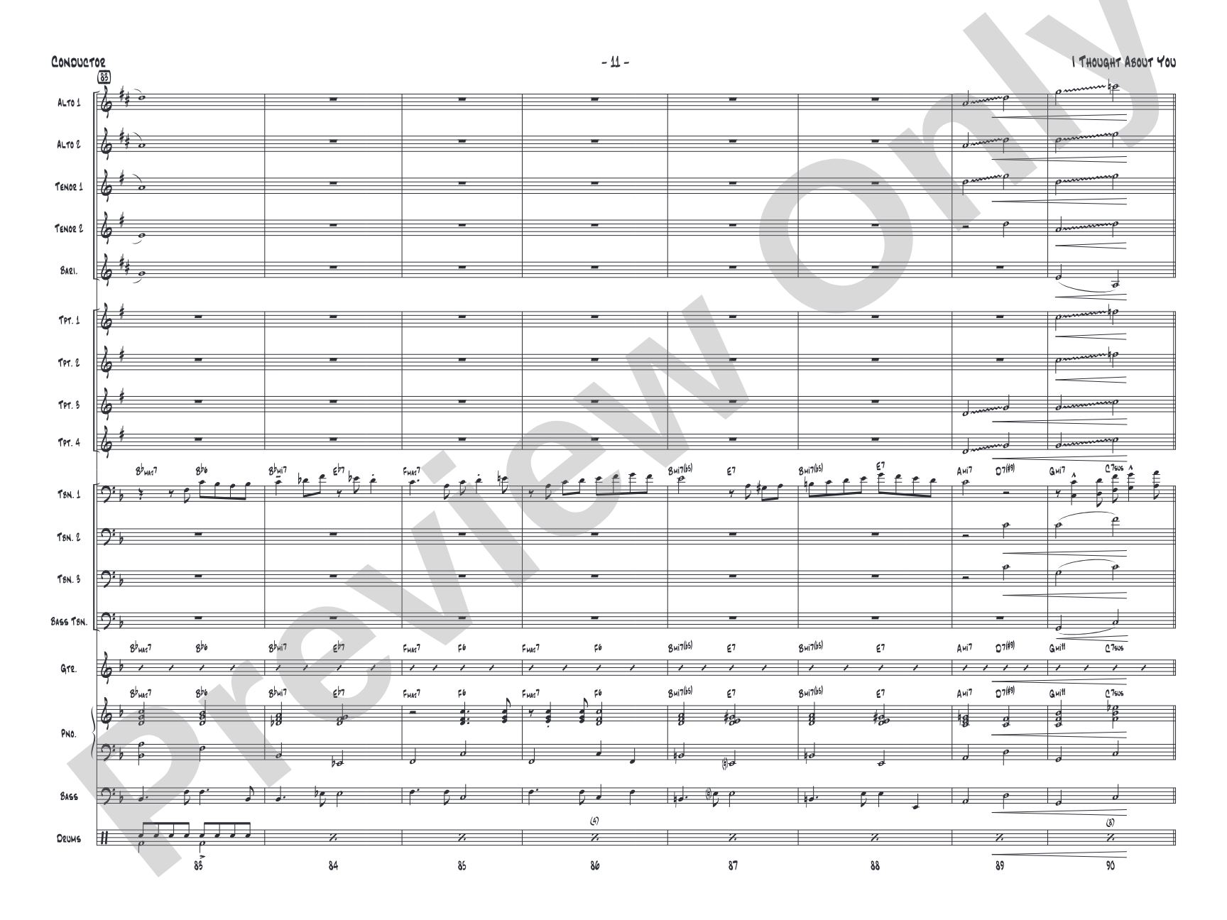 I Thought About You: Jazz Ensemble Conductor Score & Parts