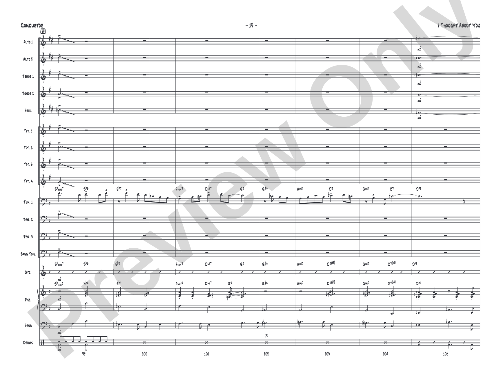 I Thought About You: Jazz Ensemble Conductor Score & Parts