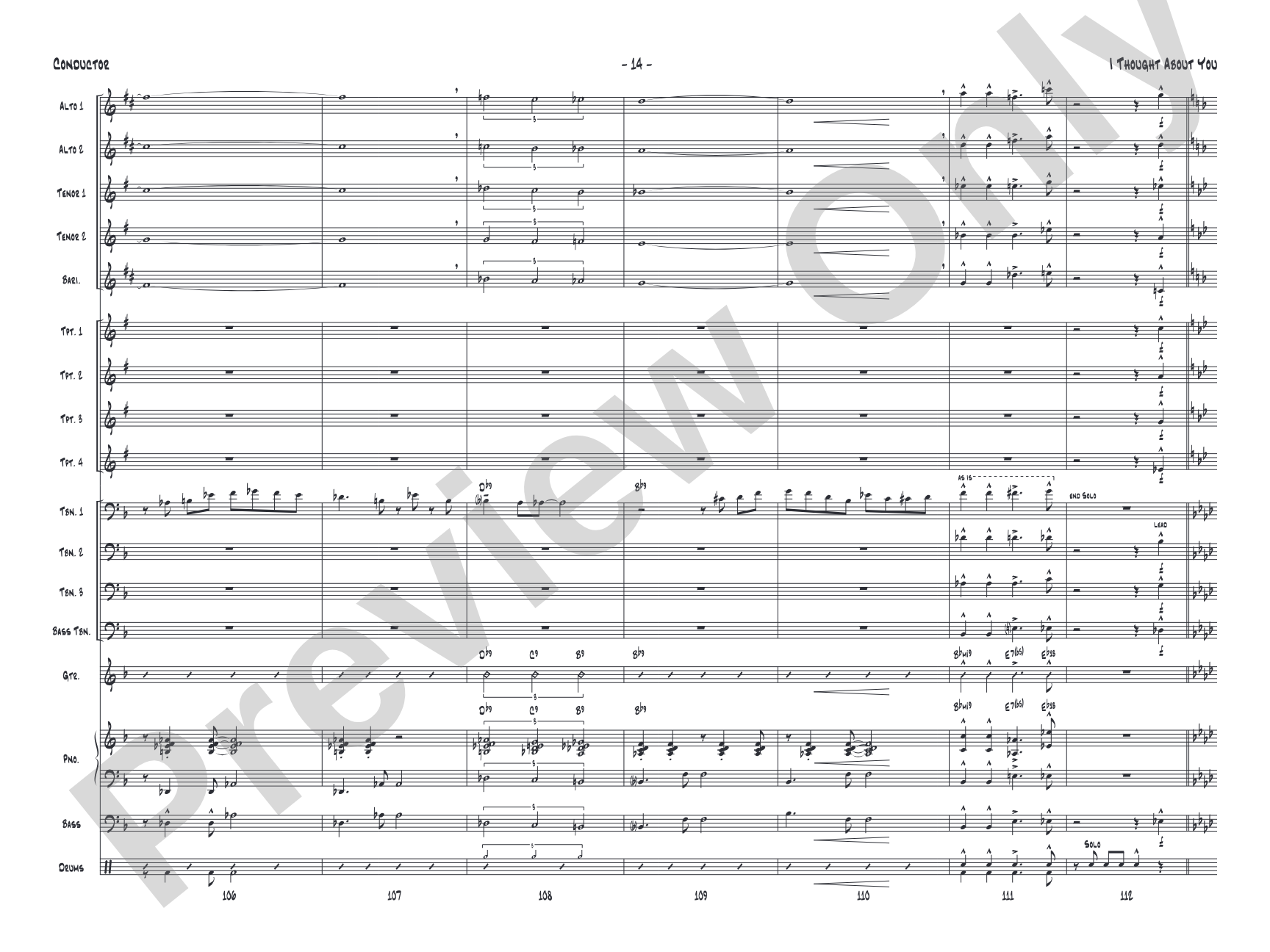 I Thought About You: Jazz Ensemble Conductor Score & Parts