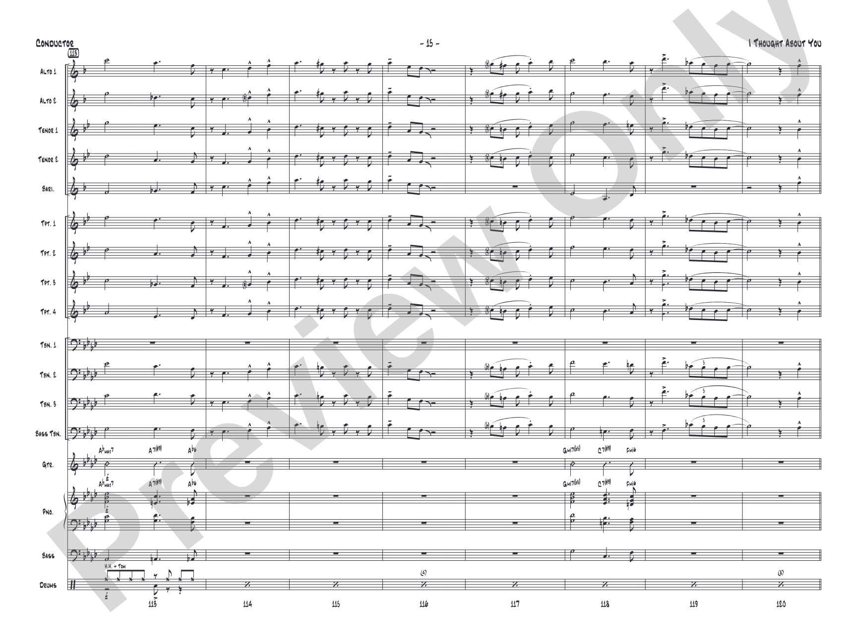 I Thought About You: Jazz Ensemble Conductor Score & Parts