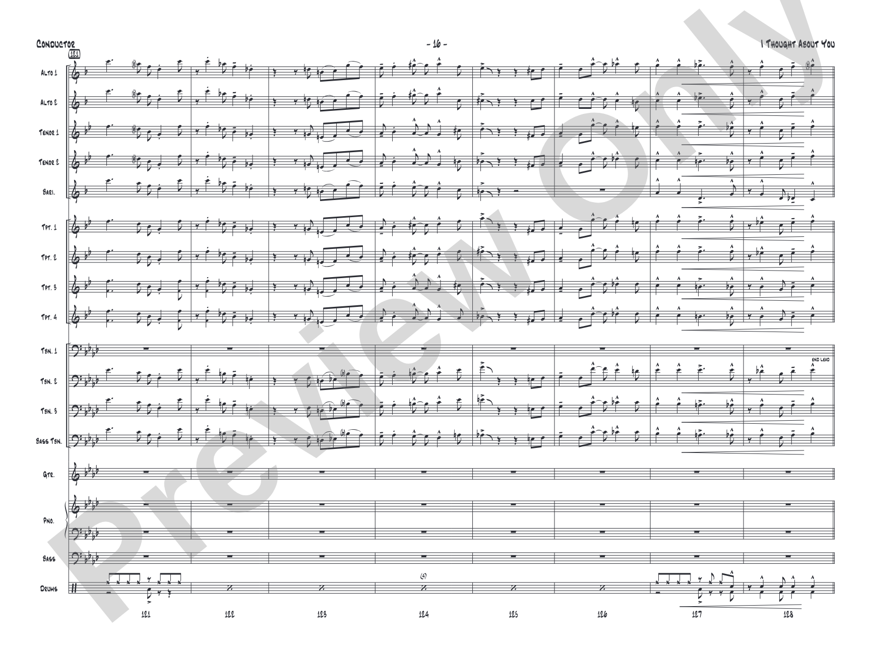 I Thought About You: Jazz Ensemble Conductor Score & Parts