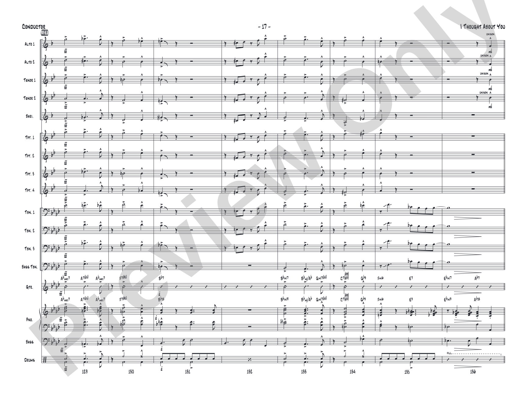 I Thought About You: Jazz Ensemble Conductor Score & Parts