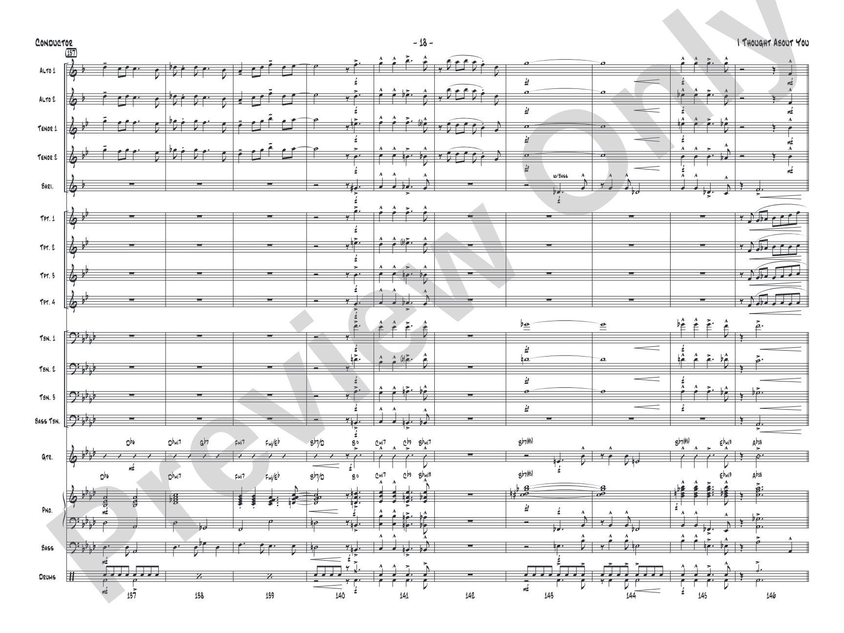 I Thought About You: Jazz Ensemble Conductor Score & Parts