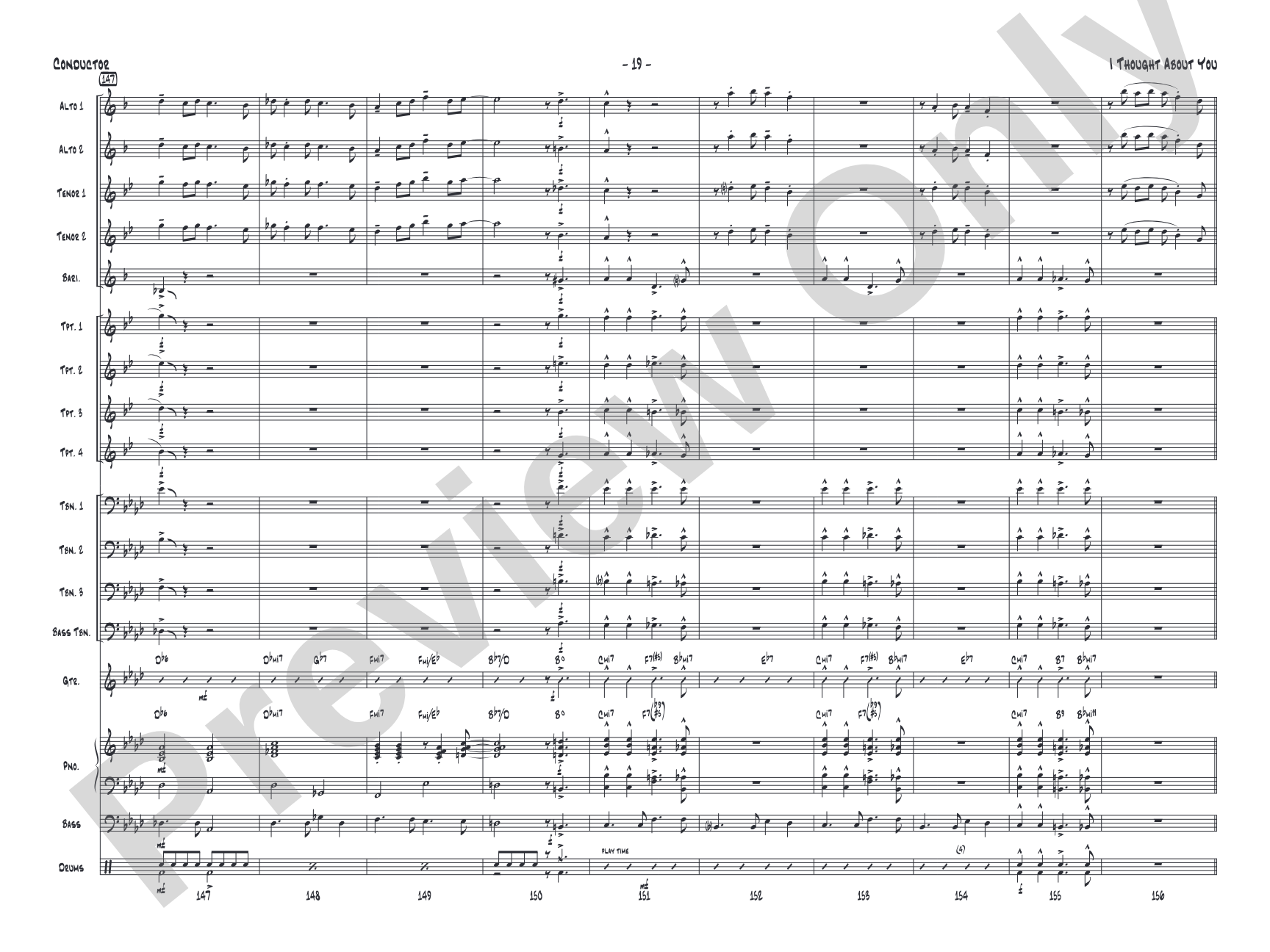 I Thought About You: Jazz Ensemble Conductor Score & Parts