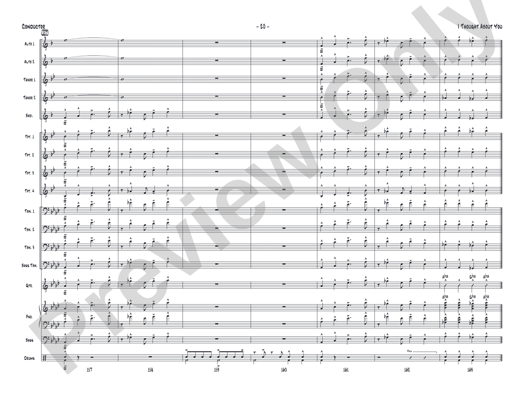 I Thought About You: Jazz Ensemble Conductor Score & Parts