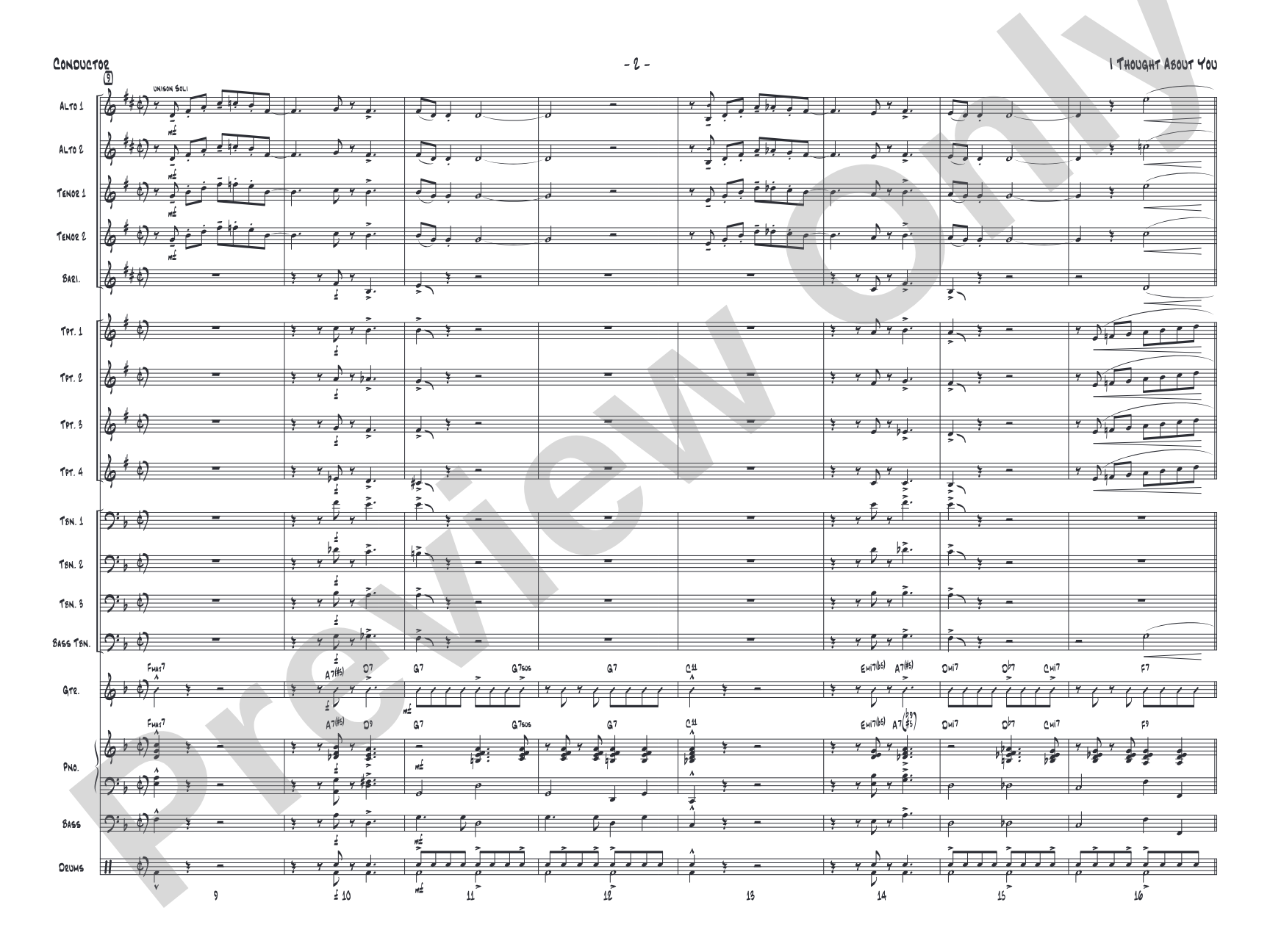 I Thought About You: Jazz Ensemble Conductor Score & Parts