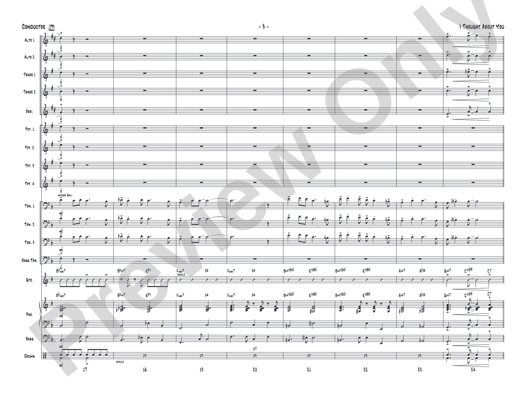 I Thought About You: Jazz Ensemble Conductor Score & Parts
