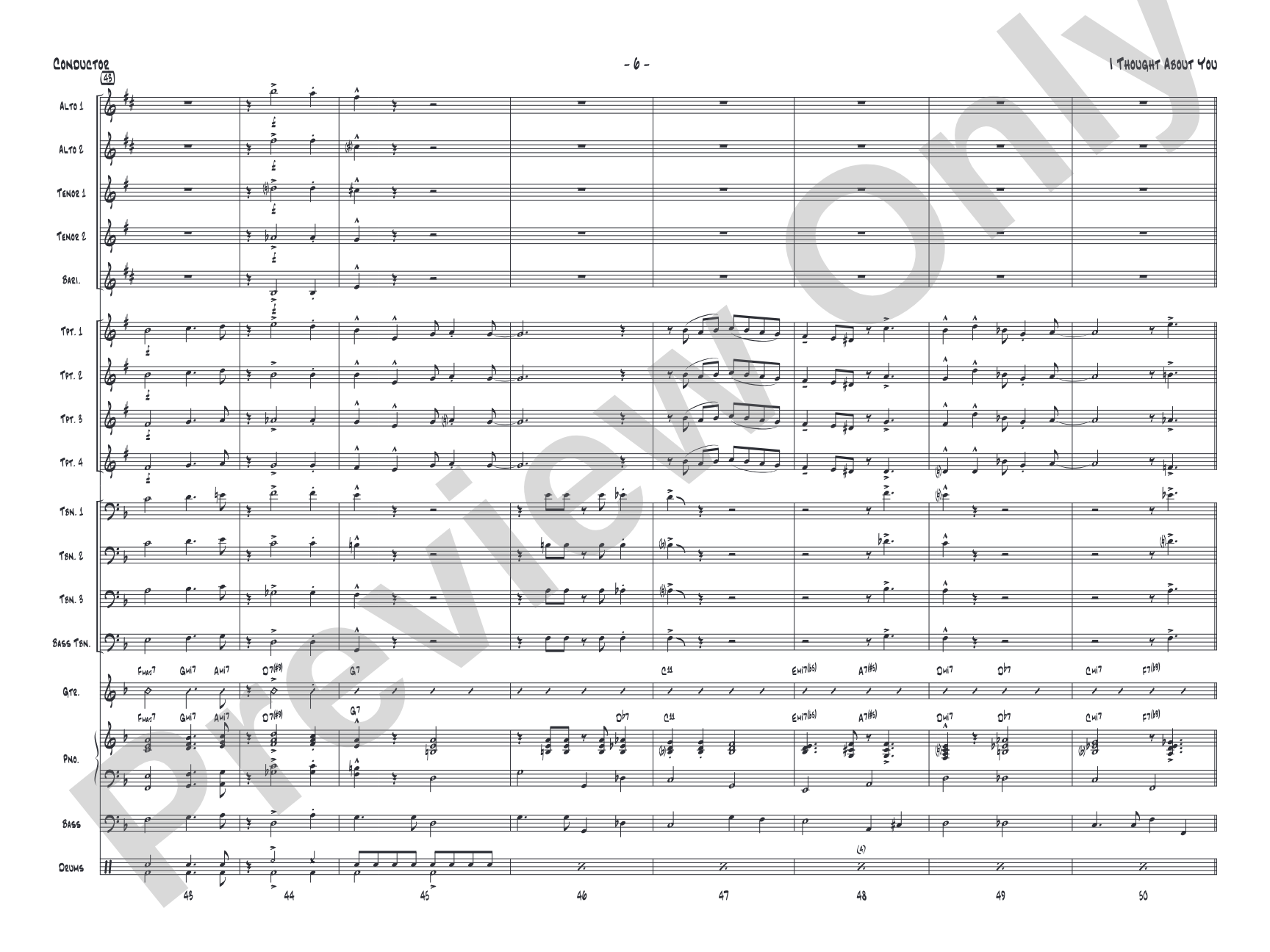 I Thought About You: Jazz Ensemble Conductor Score & Parts