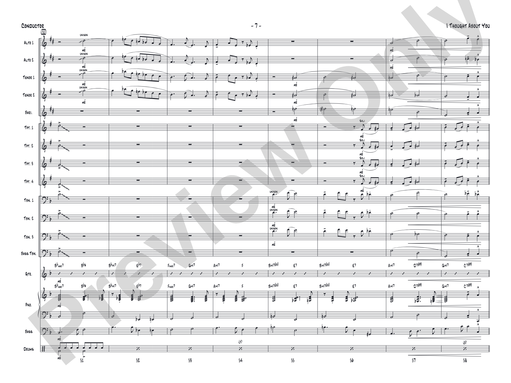I Thought About You: Jazz Ensemble Conductor Score & Parts