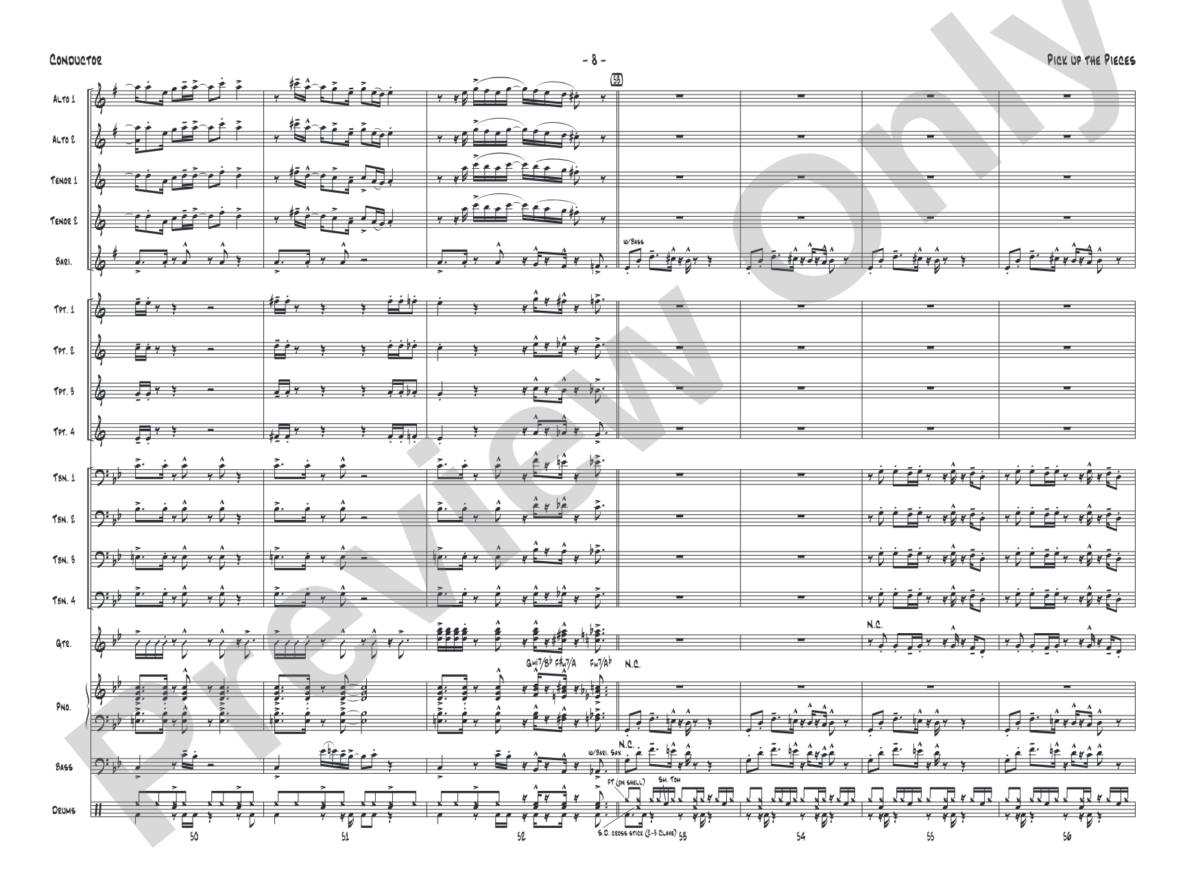 Pick Up the Pieces: Jazz Ensemble Conductor Score & Parts