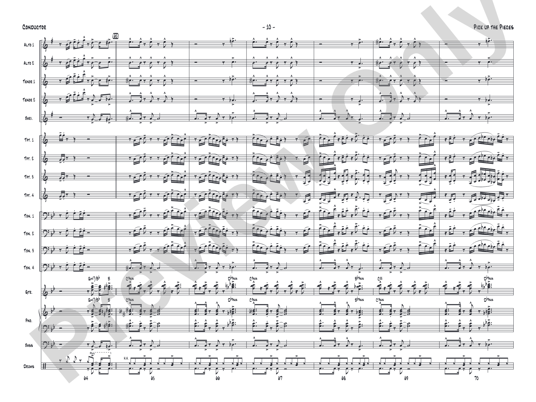 Pick Up the Pieces: Jazz Ensemble Conductor Score & Parts