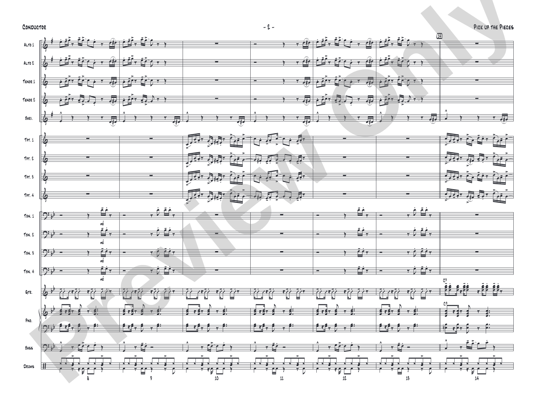Pick Up the Pieces: Jazz Ensemble Conductor Score & Parts