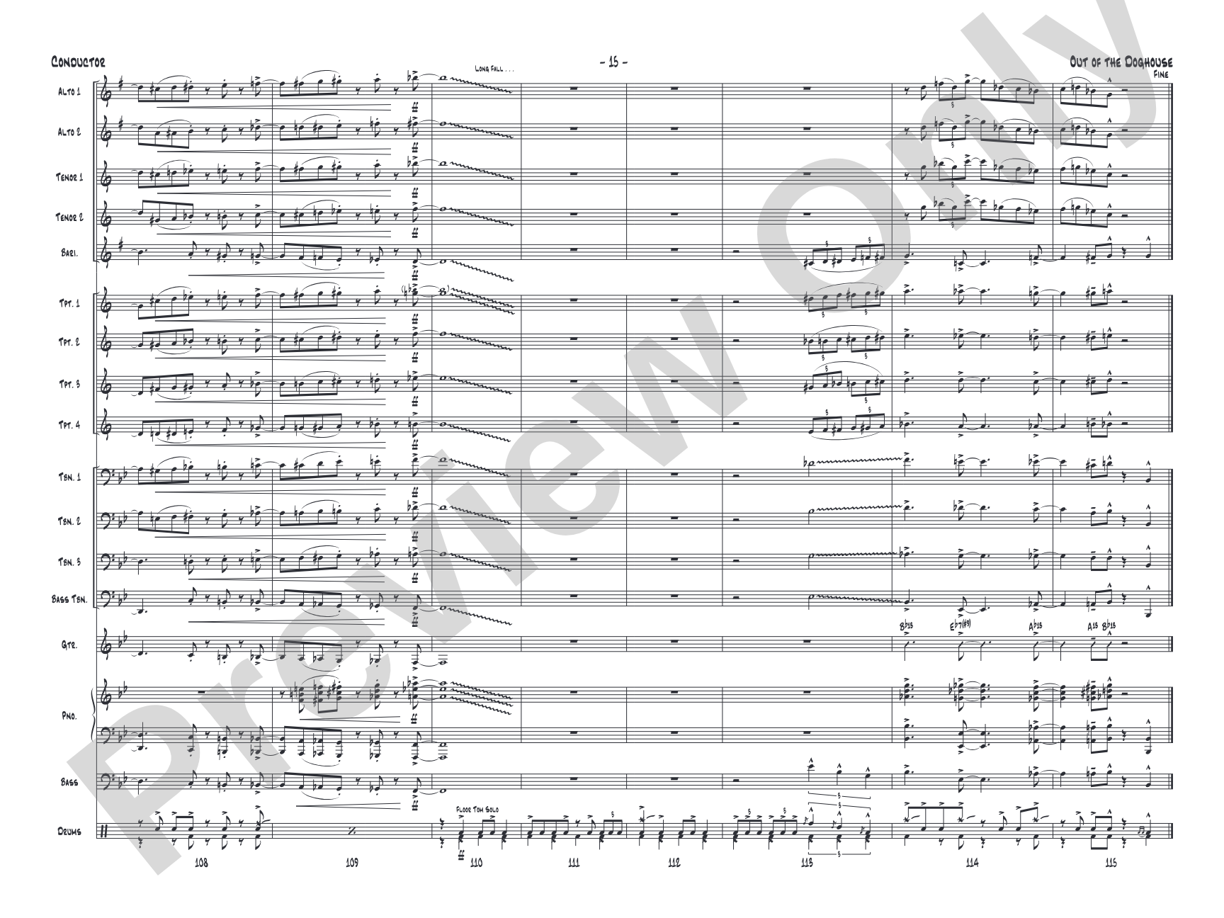 Out of the Doghouse: Jazz Ensemble Conductor Score & Parts