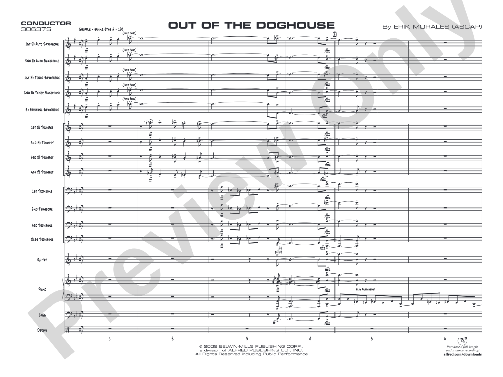 Out of the Doghouse: Jazz Ensemble Conductor Score & Parts