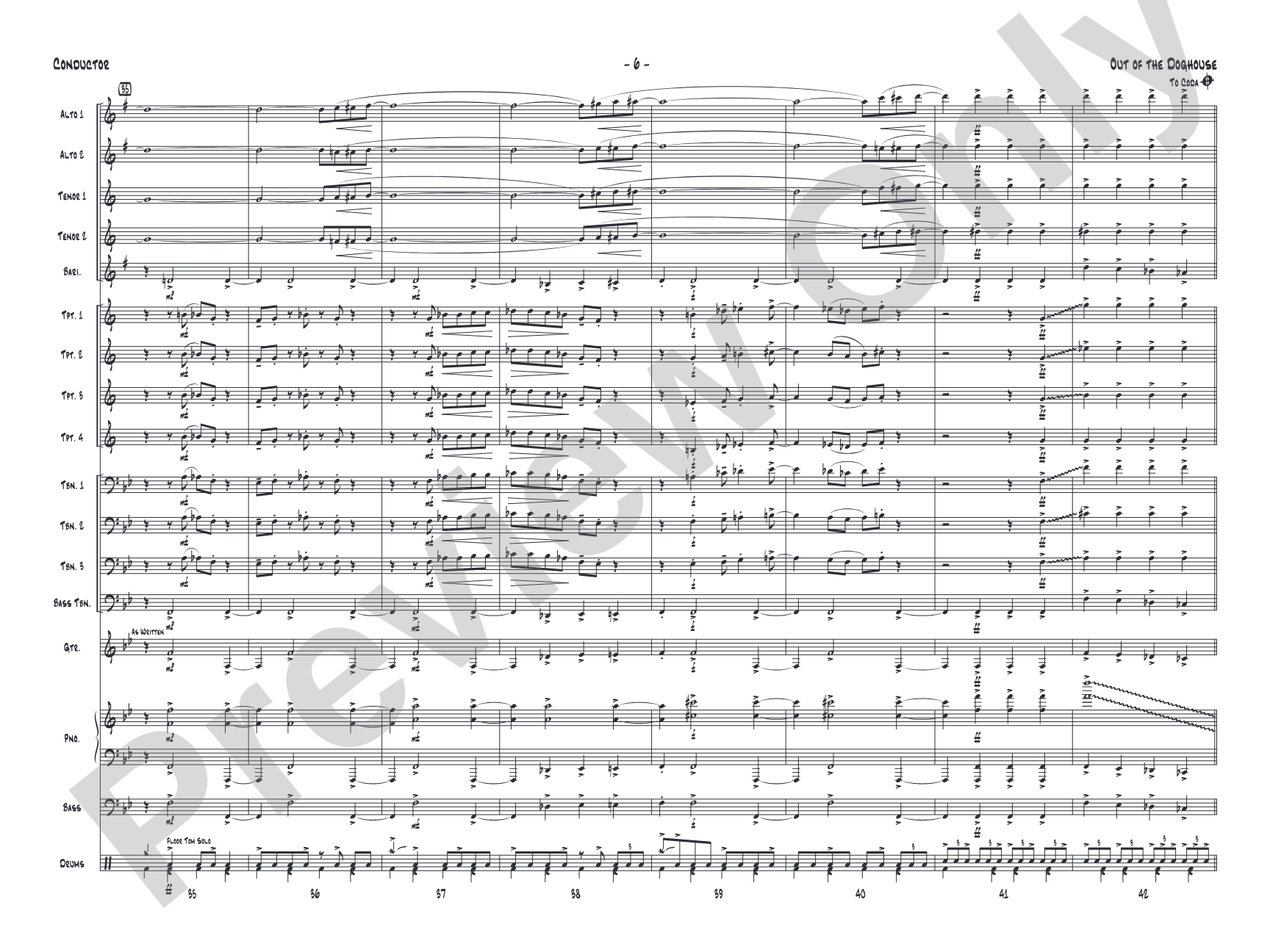 Out of the Doghouse: Jazz Ensemble Conductor Score & Parts