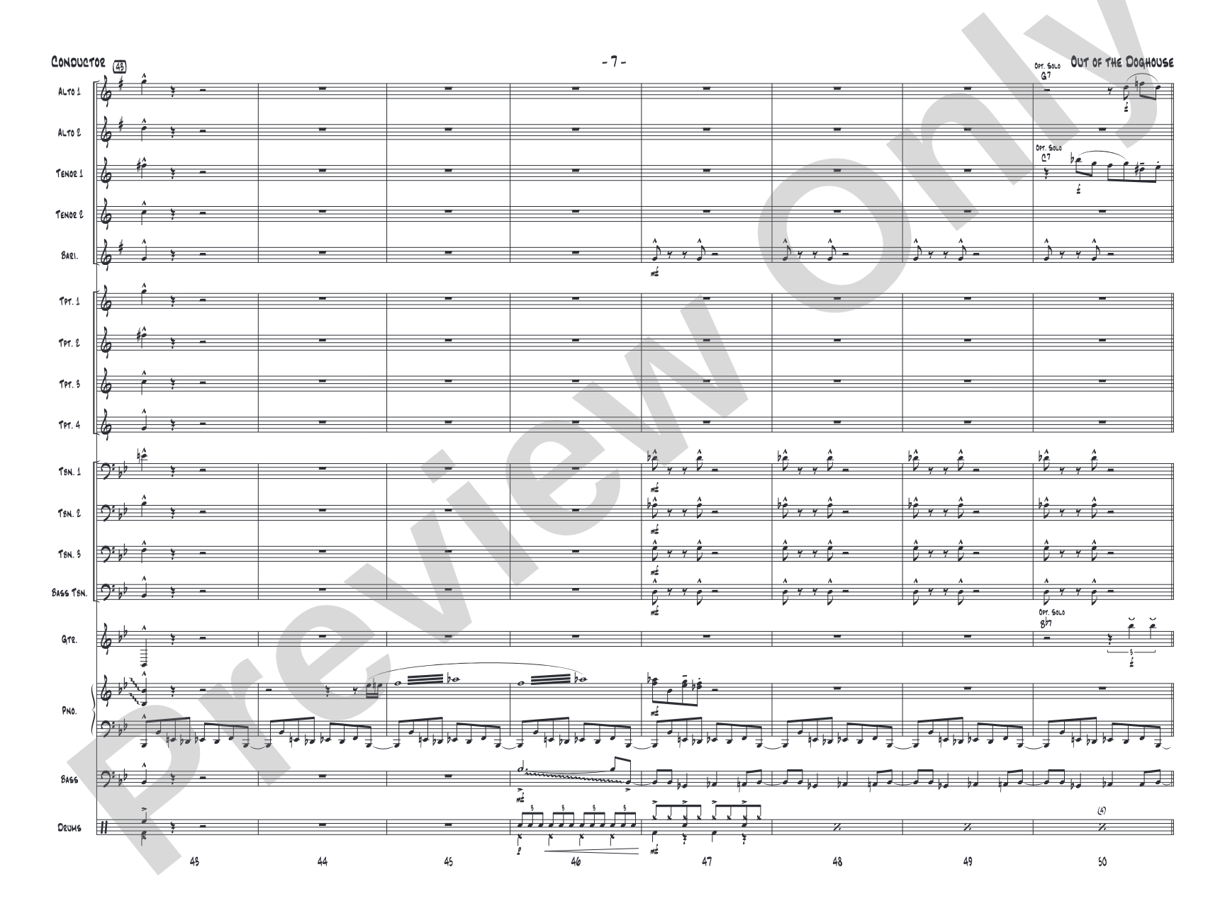 Out of the Doghouse: Jazz Ensemble Conductor Score & Parts