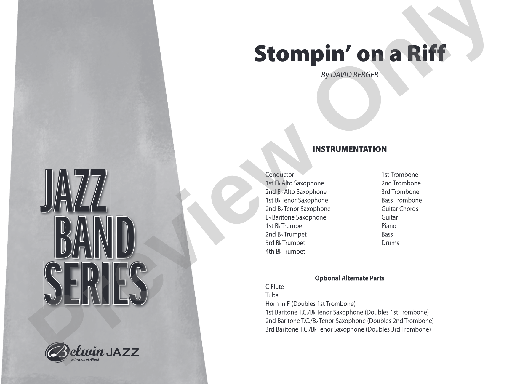 Stompin' on a Riff: Jazz Ensemble Conductor Score & Parts